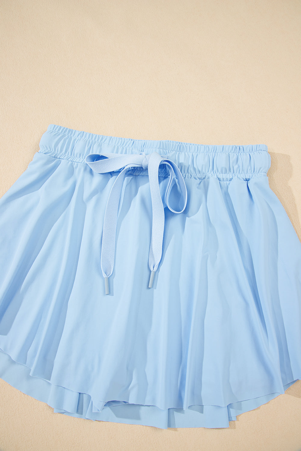 Sky Blue Drawstring High Waist Lined Tennis Skorts-Bottoms/Skirts & Petticoat-[Adult]-[Female]-2022 Online Blue Zone Planet