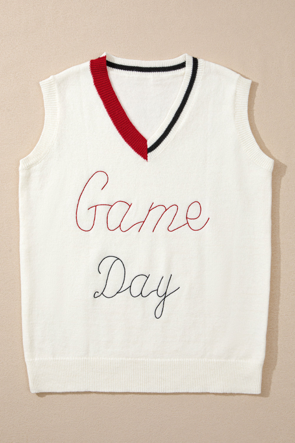 GAME DAY V-Neck Sweater Vest-TOPS / DRESSES-[Adult]-[Female]-2022 Online Blue Zone Planet