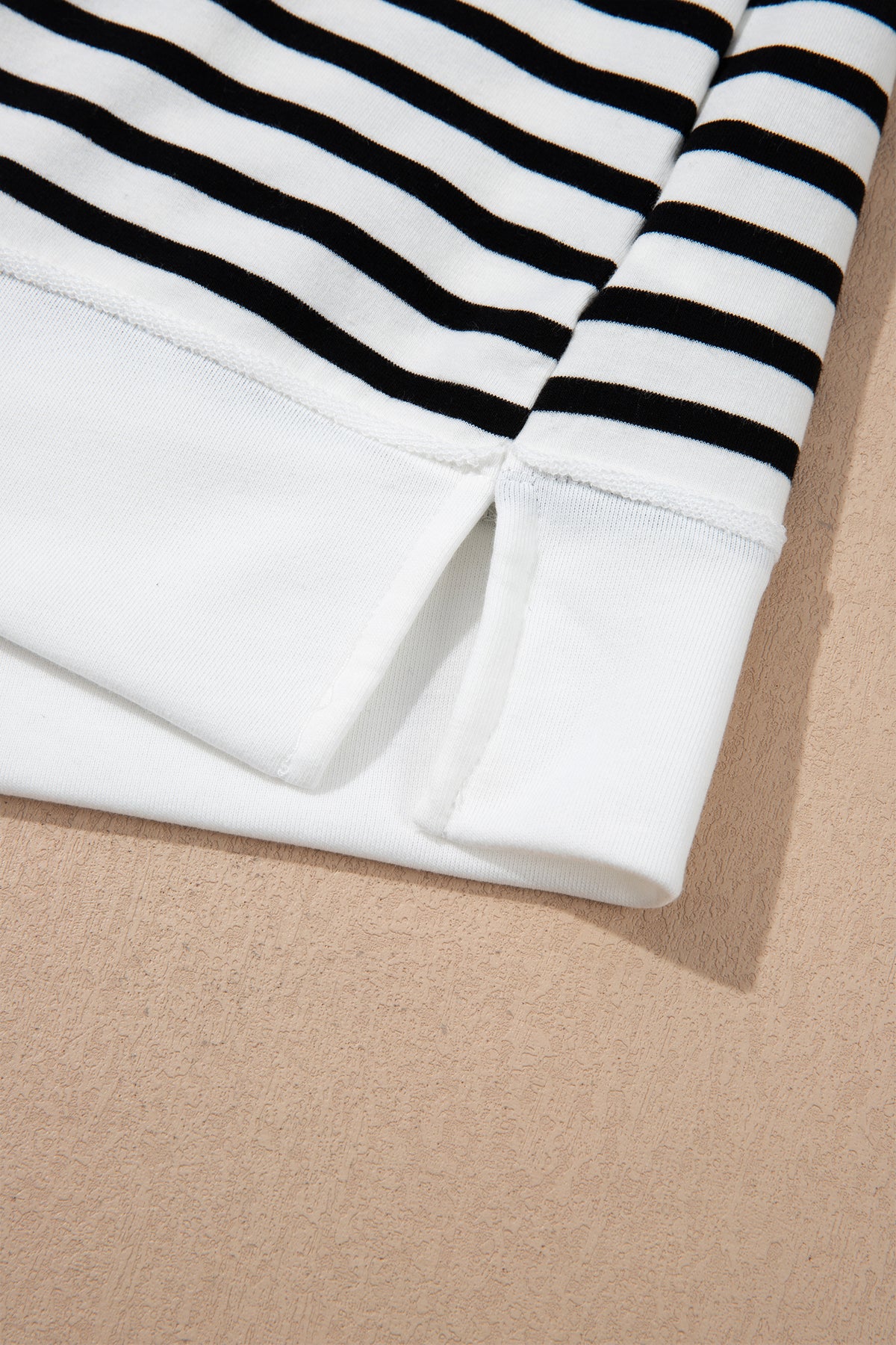White Stripe Color Block Long Puff Sleeve Metal Zip-Up Collar Top-Tops/Long Sleeve Tops-[Adult]-[Female]-2022 Online Blue Zone Planet