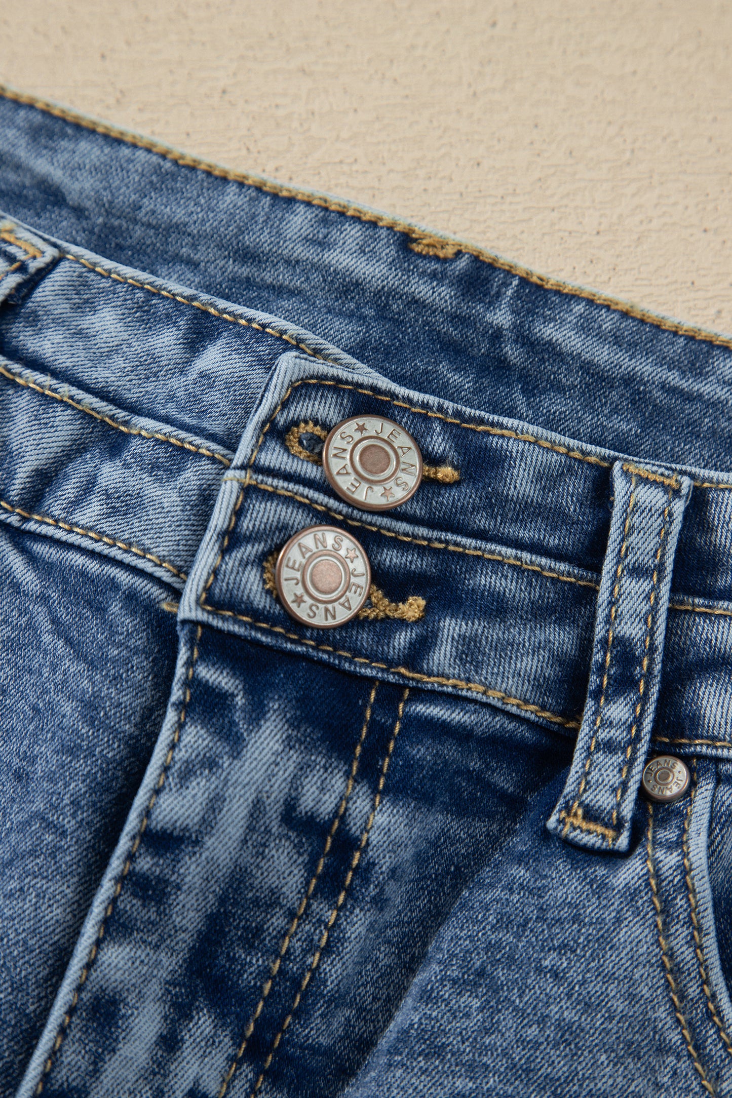 Beau Blue Acid Wash Pocket Detail Flare Jeans-Bottoms/Jeans-[Adult]-[Female]-2022 Online Blue Zone Planet