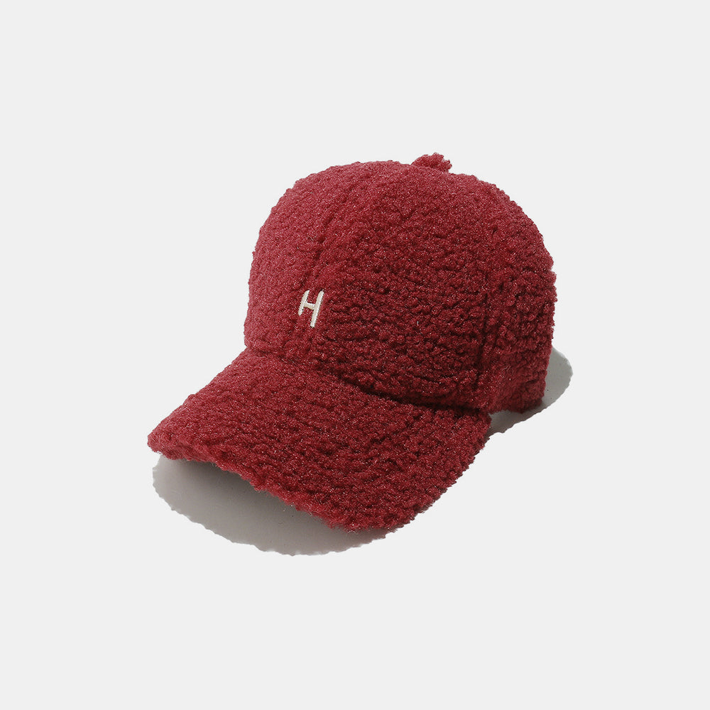 Blue Zone Planet | Sherpa Letter H Embroidered Cap-HATS-[Adult]-[Female]-Burgundy-One Size-2022 Online Blue Zone Planet