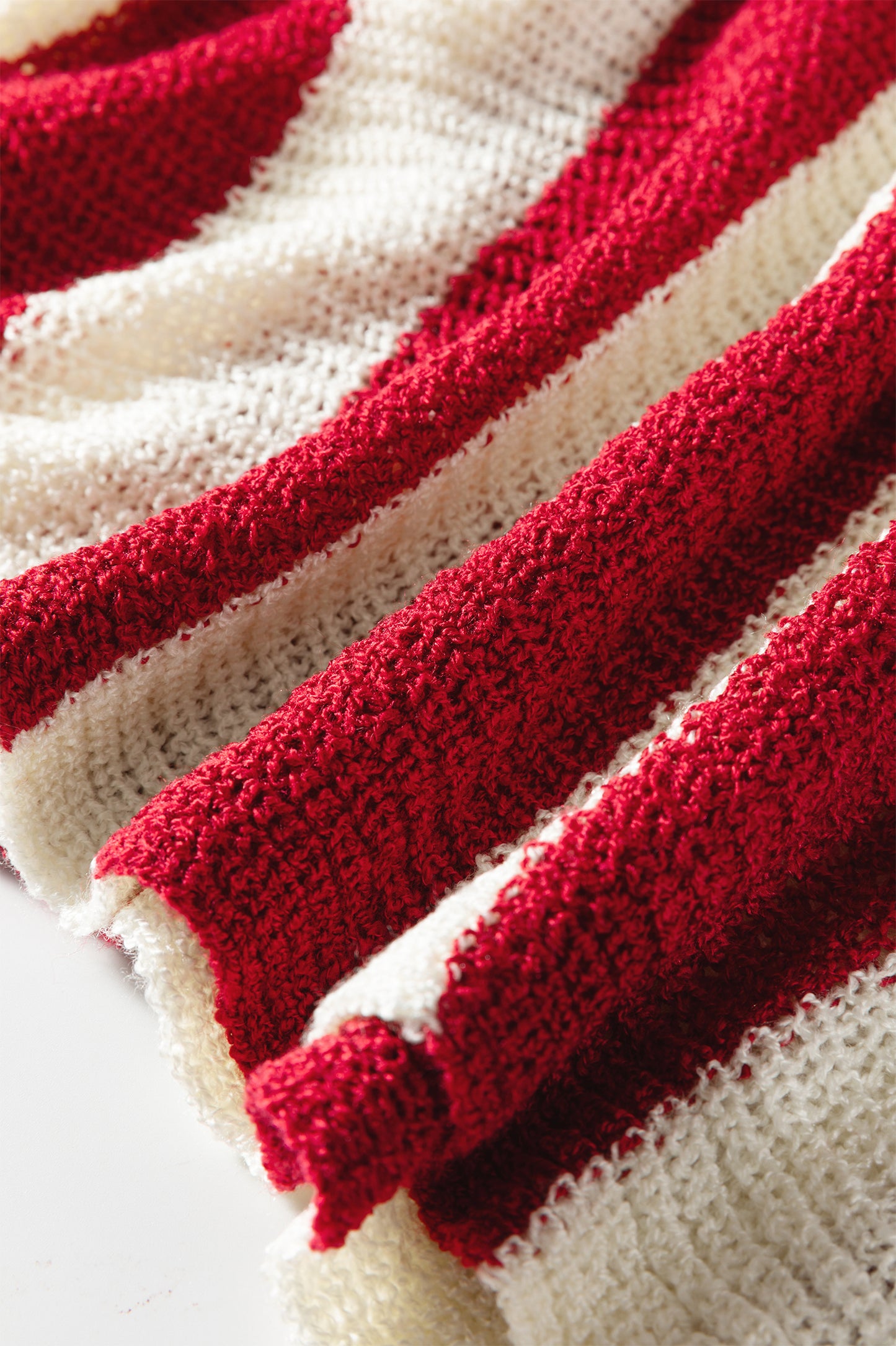 Brown Stripe Colorblock V Neck Bracelet Sleeve Sweater-Bracelet-[Adult]-[Female]-2022 Online Blue Zone Planet