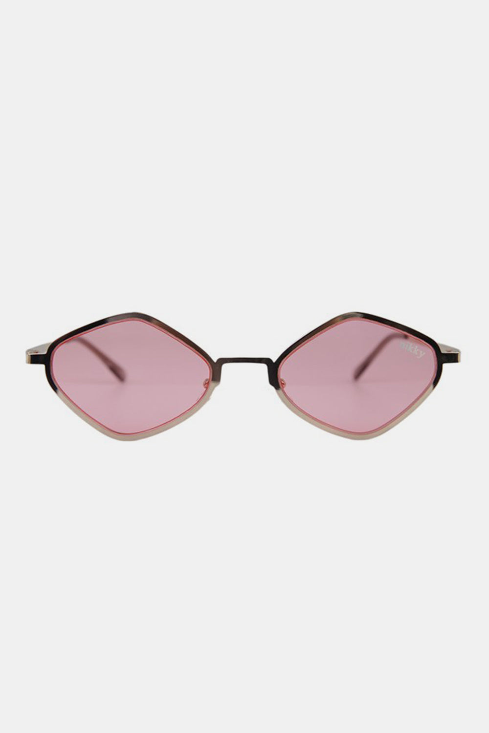 Nicole Lee USA Metal Frame Geometric Sunglasses-HANDBAGS-[Adult]-[Female]-Pink-One Size-2022 Online Blue Zone Planet