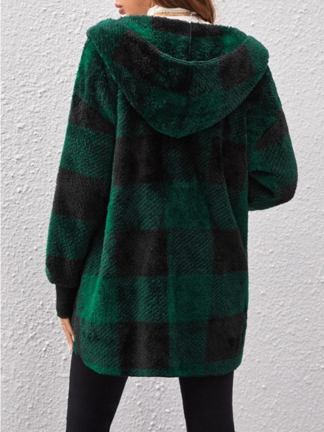 Plaid Long Sleeve Hooded Coat-TOPS / DRESSES-[Adult]-[Female]-2022 Online Blue Zone Planet