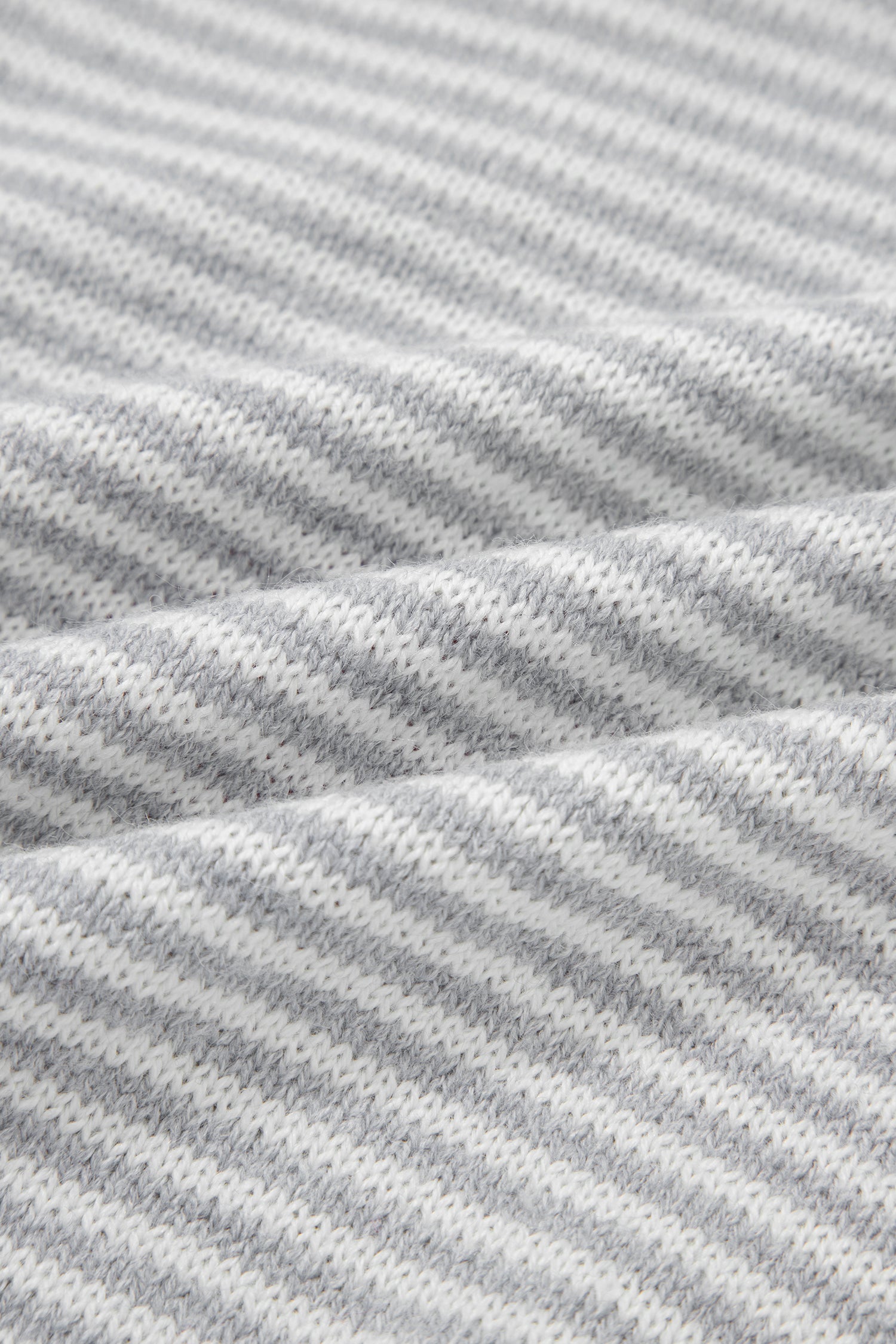 Gray Stripe Contrast Heart Pattern Valentine Knit Sweater-TOPS / DRESSES-[Adult]-[Female]-2022 Online Blue Zone Planet