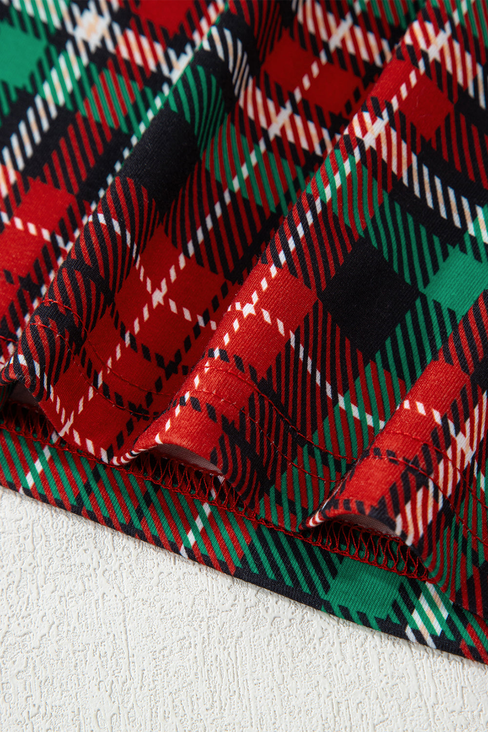 Racing Red Retro Plaid Leopard Print Patchwork Long Sleeve Shorts Pajama Set-Loungewear & Sleepwear/Sleepwear-[Adult]-[Female]-2022 Online Blue Zone Planet