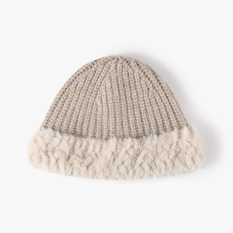 Fuzzy Hem Knit Hat-BEANIES-[Adult]-[Female]-Dust Storm-One Size-2022 Online Blue Zone Planet