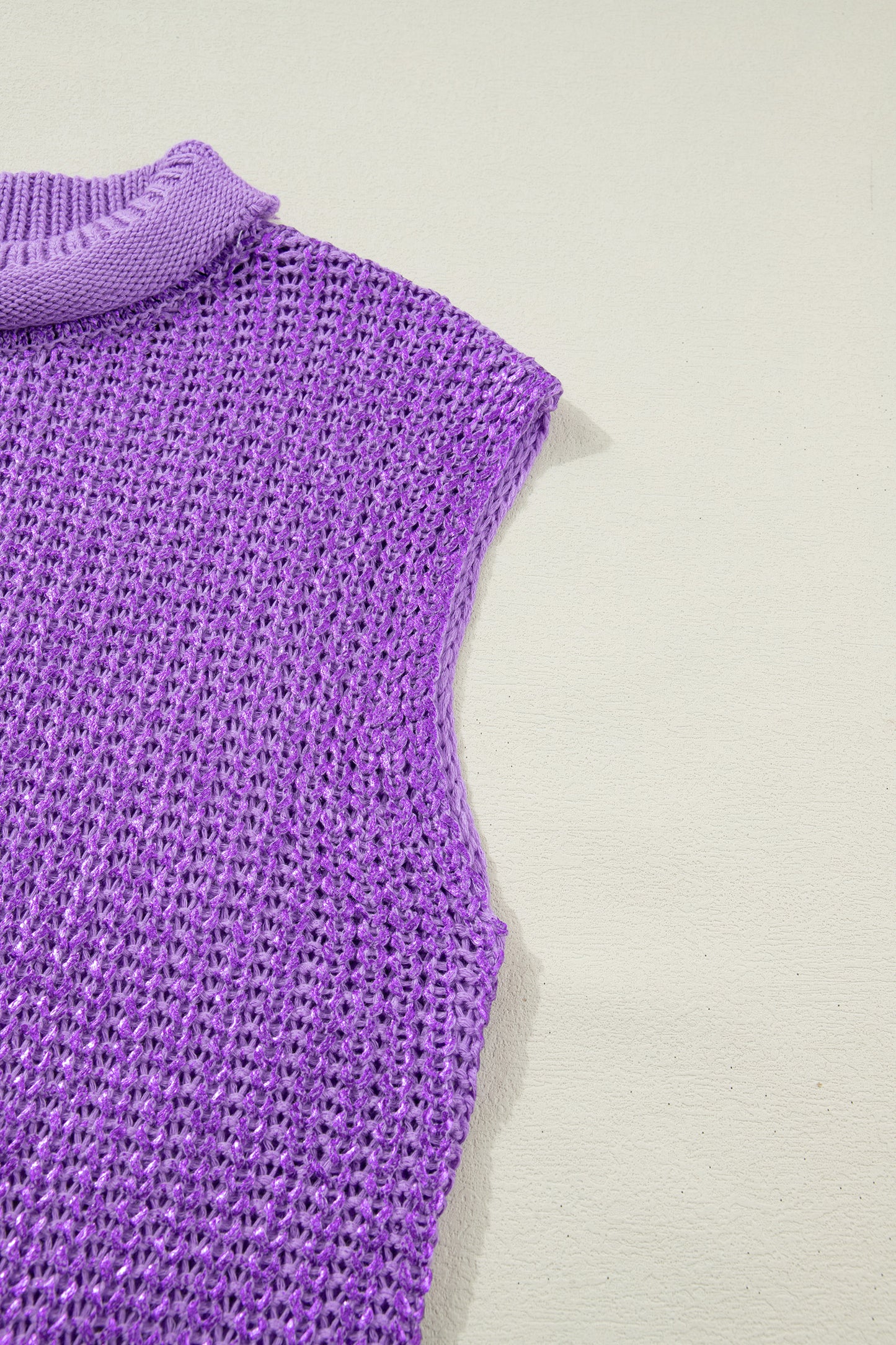 Wisteria Solid Color Knit High Neck Short Sleeve Sweater-TOPS / DRESSES-[Adult]-[Female]-2022 Online Blue Zone Planet