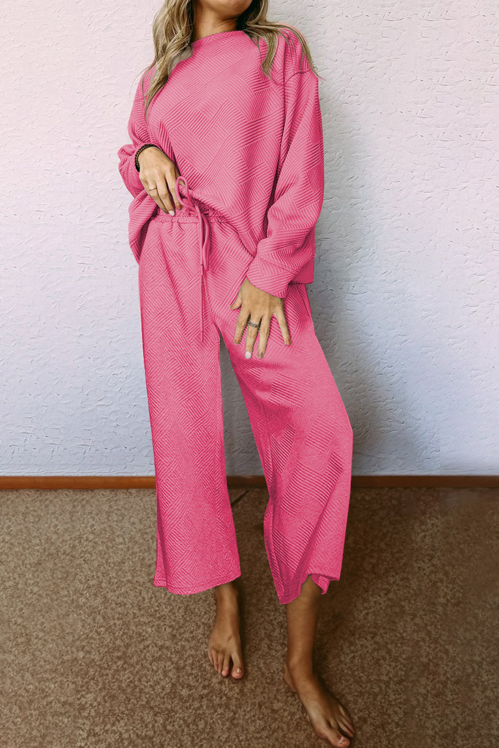 Myosotis Ultra Loose Textured 2pcs Slouchy Outfit
