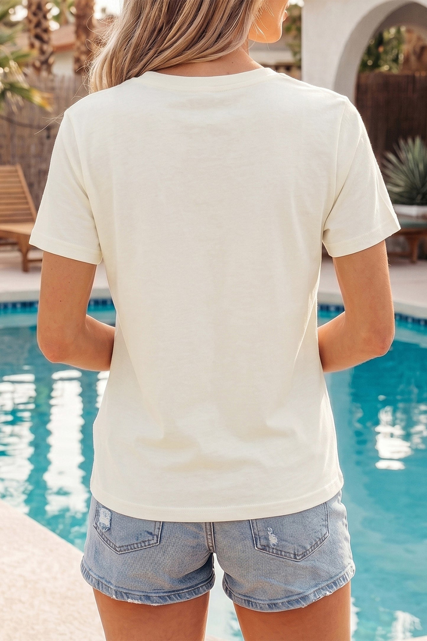 White Fish Print Short Sleeve Round Neck T Shirt-Tops/Tops & Tees-[Adult]-[Female]-2022 Online Blue Zone Planet