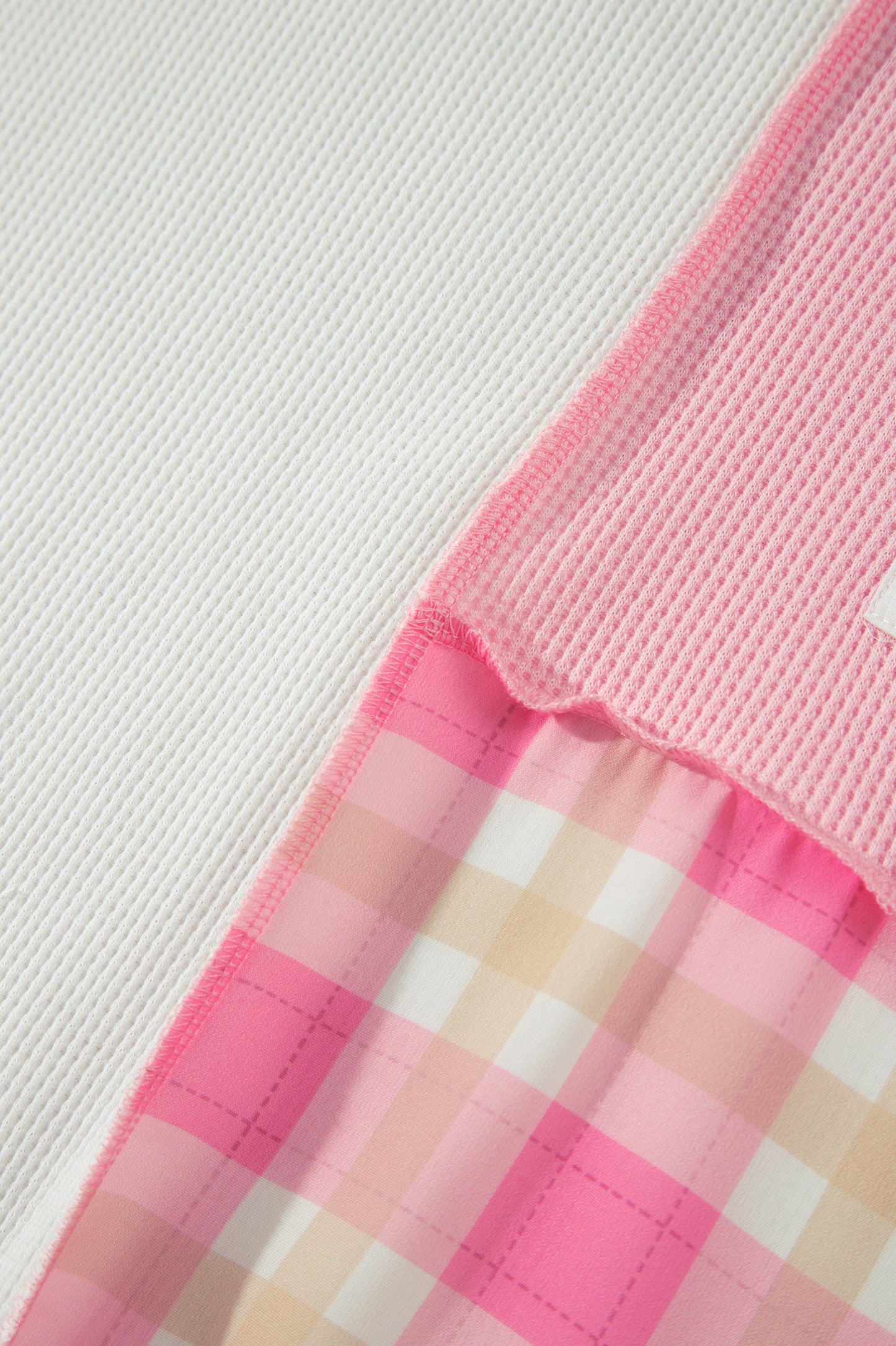 Pink Colorblock Plaid Panel Long Sleeve Plus Size Blouse-Plus Size/Plus Size Tops/Plus Size Long Sleeve Tops-[Adult]-[Female]-2022 Online Blue Zone Planet