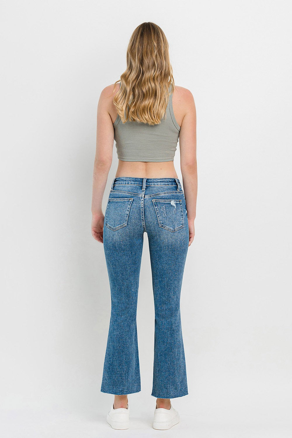 Vervet by Flying Monkey Full Size Mid Rise Distressed Cropped Flare Jeans-TOPS / DRESSES-[Adult]-[Female]-2022 Online Blue Zone Planet