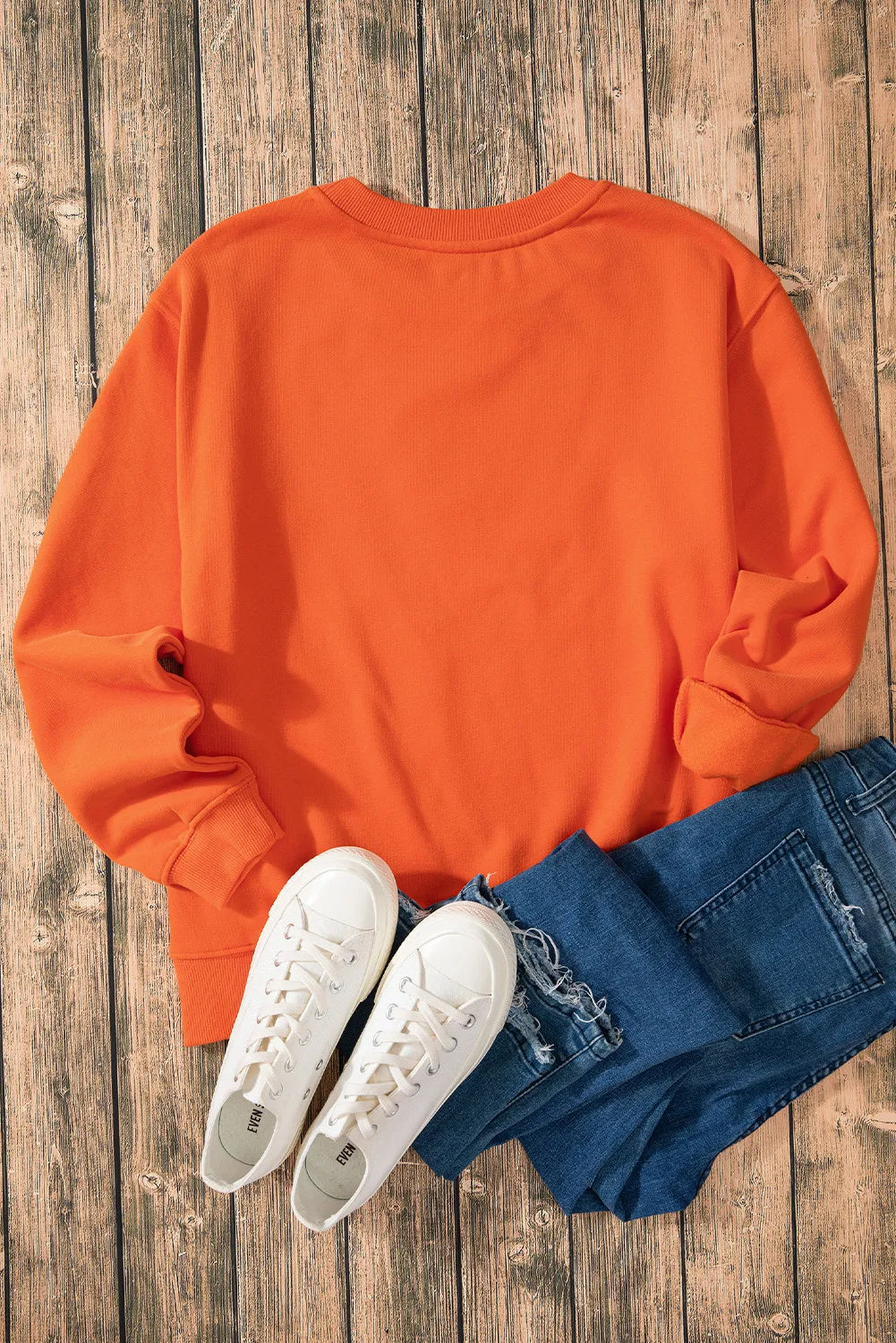 Letter Round Neck Long Sleeve Sweatshirt-TOPS / DRESSES-[Adult]-[Female]-2022 Online Blue Zone Planet