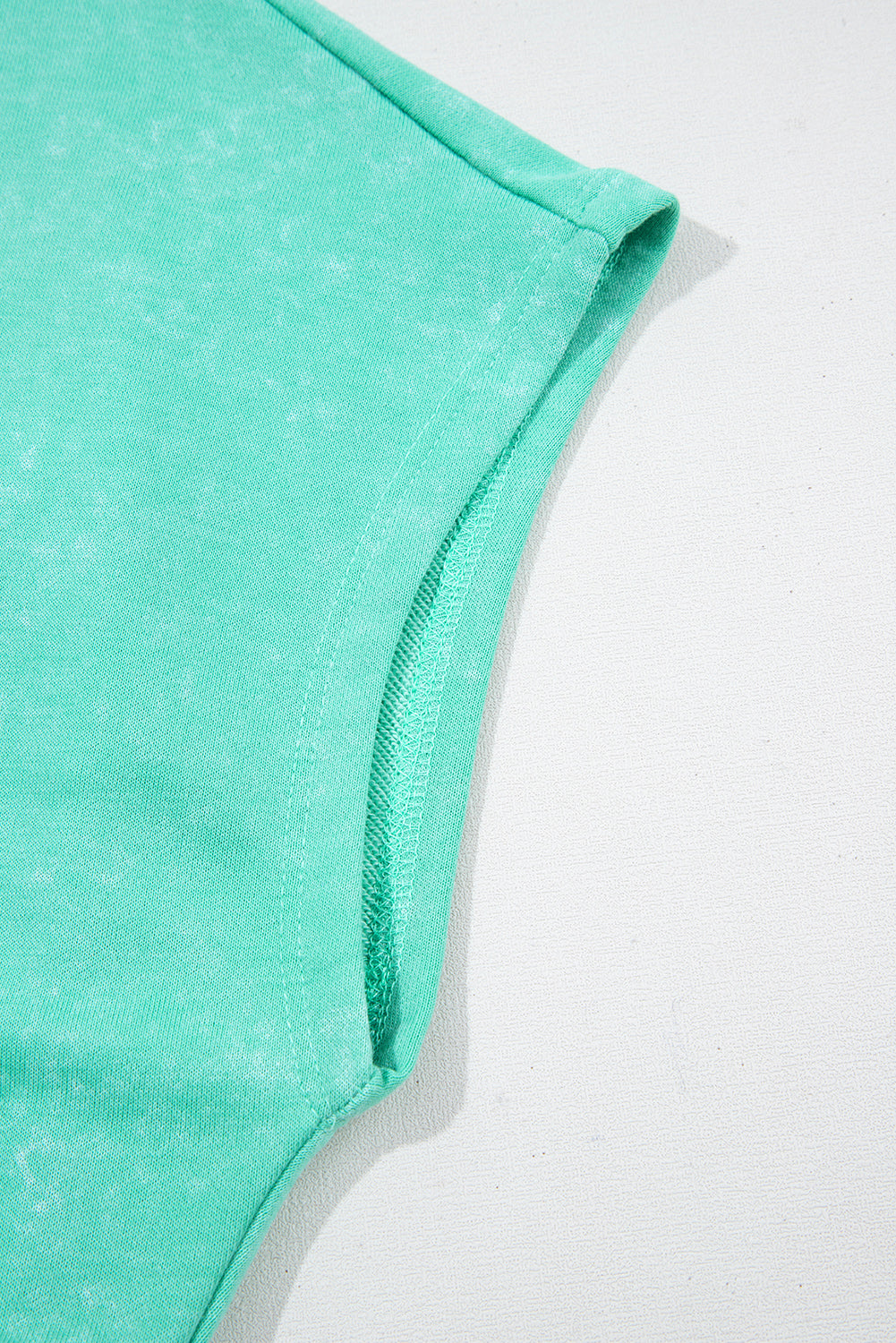 Sea Green Mineral Wash Drawstring Waist Hollow Out Back Short Sleeve Romper-Bottoms/Jumpsuits & Rompers-[Adult]-[Female]-2022 Online Blue Zone Planet