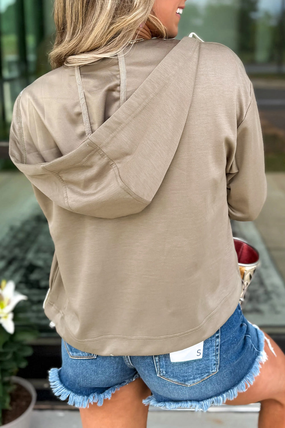Goat Contrast Bow Embroidered Zip Up Jacket Hoodie-Tops / Dresses-[Adult]-[Female]-2022 Online Blue Zone Planet