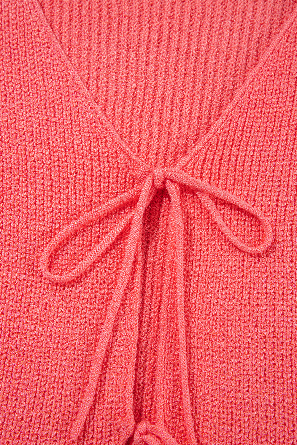Tomato Red Lace-Up Front V Neck Sweater Vest-TOPS / DRESSES-[Adult]-[Female]-2022 Online Blue Zone Planet