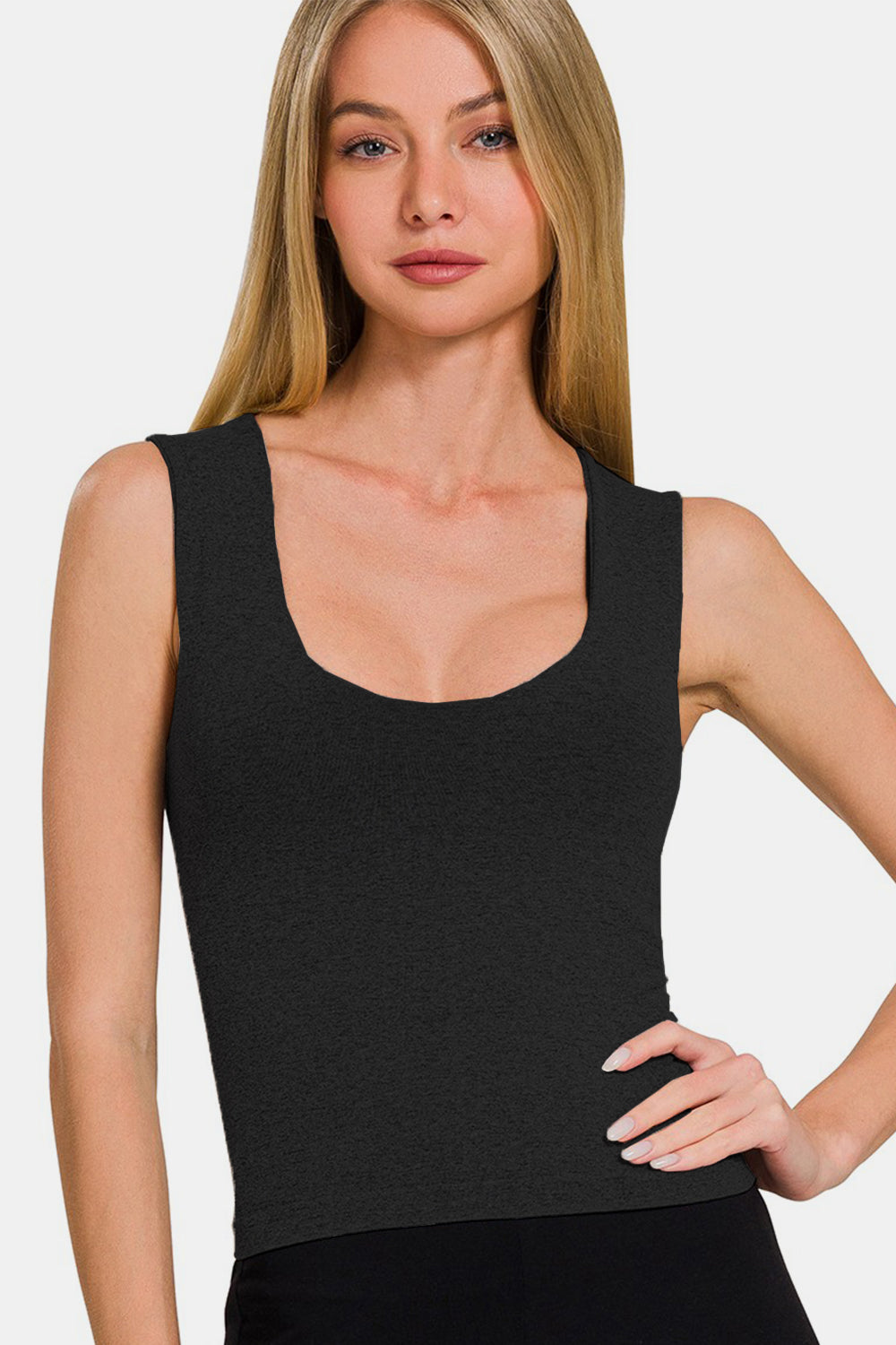 Zenana Cropped Padded Seamless Tank-TOPS / DRESSES-[Adult]-[Female]-2022 Online Blue Zone Planet