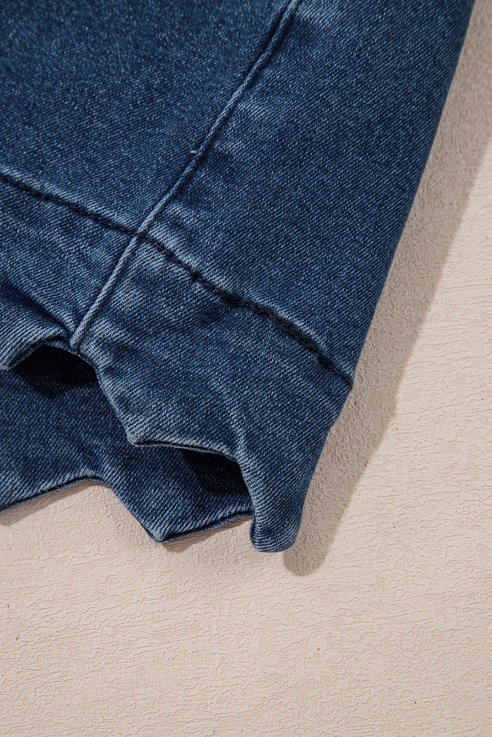 Sail Blue Scalloped Hemline Acid Wash High Waist Denim Shorts-Bottoms/Denim Shorts-[Adult]-[Female]-2022 Online Blue Zone Planet
