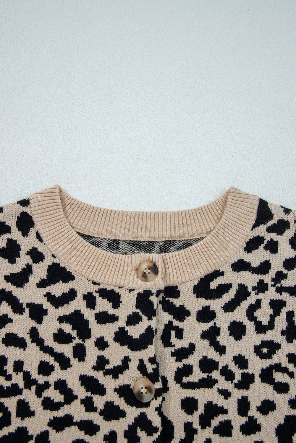 Black Leopard Drop Shoulder Chunky Knitted Cardigan Sweater-TOPS / DRESSES-[Adult]-[Female]-2022 Online Blue Zone Planet