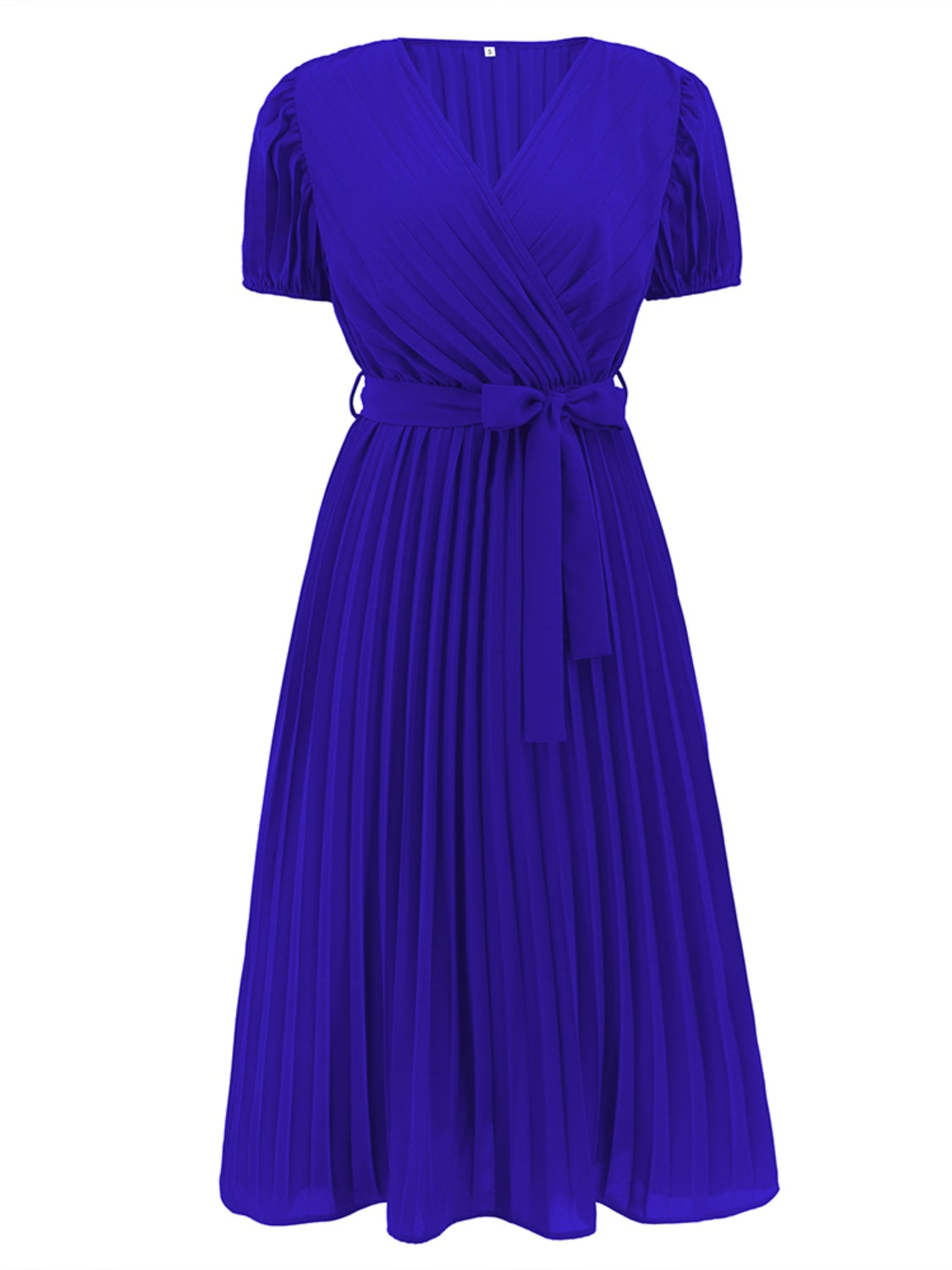 Pleated Surplice Tie Waist Midi Dress-TOPS / DRESSES-[Adult]-[Female]-2022 Online Blue Zone Planet