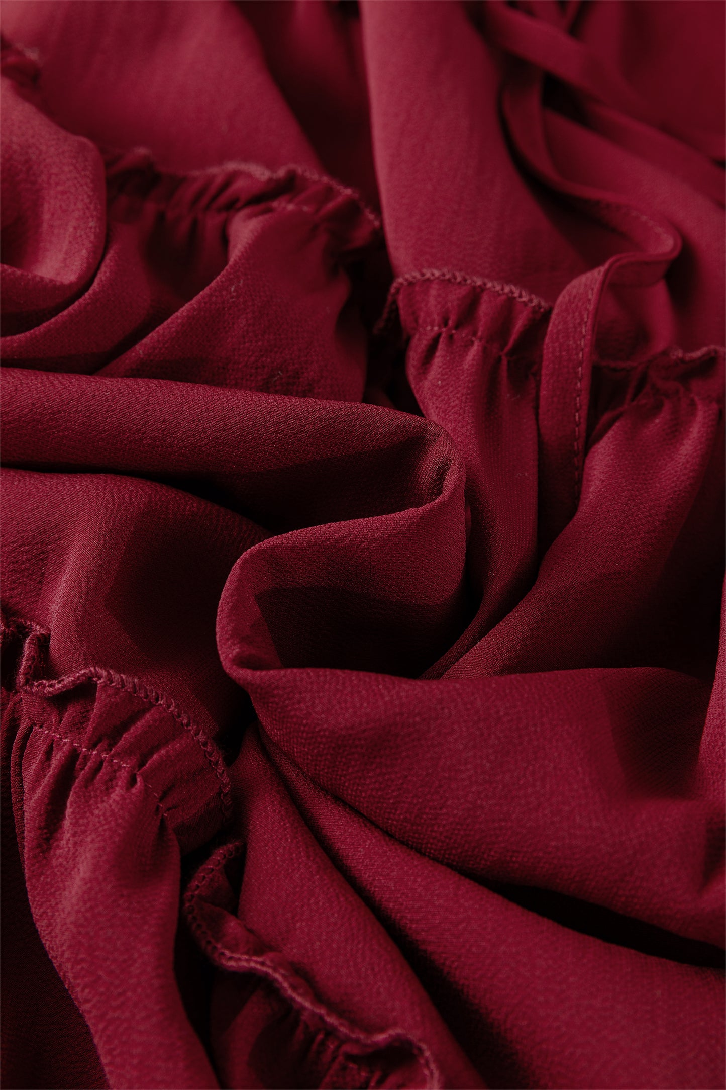 Fiery Red Black Frill Tiered Drawstring Waist Maxi Skirt-Bottoms/Skirts & Petticoat-[Adult]-[Female]-2022 Online Blue Zone Planet