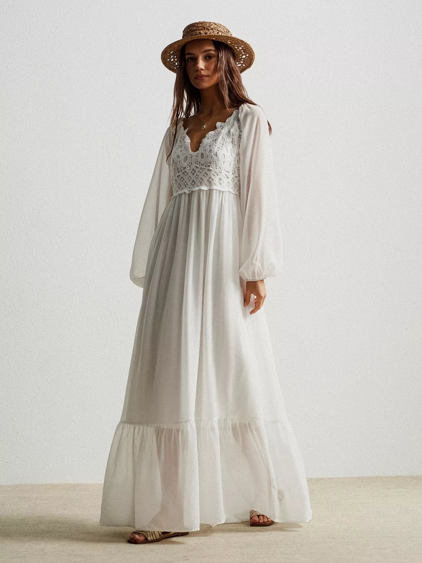 boho lace maxi dress long sleeve Womens Party Dress Lace Dress Long Dress Maxi Boho Romantic Elegant Long Sleeve