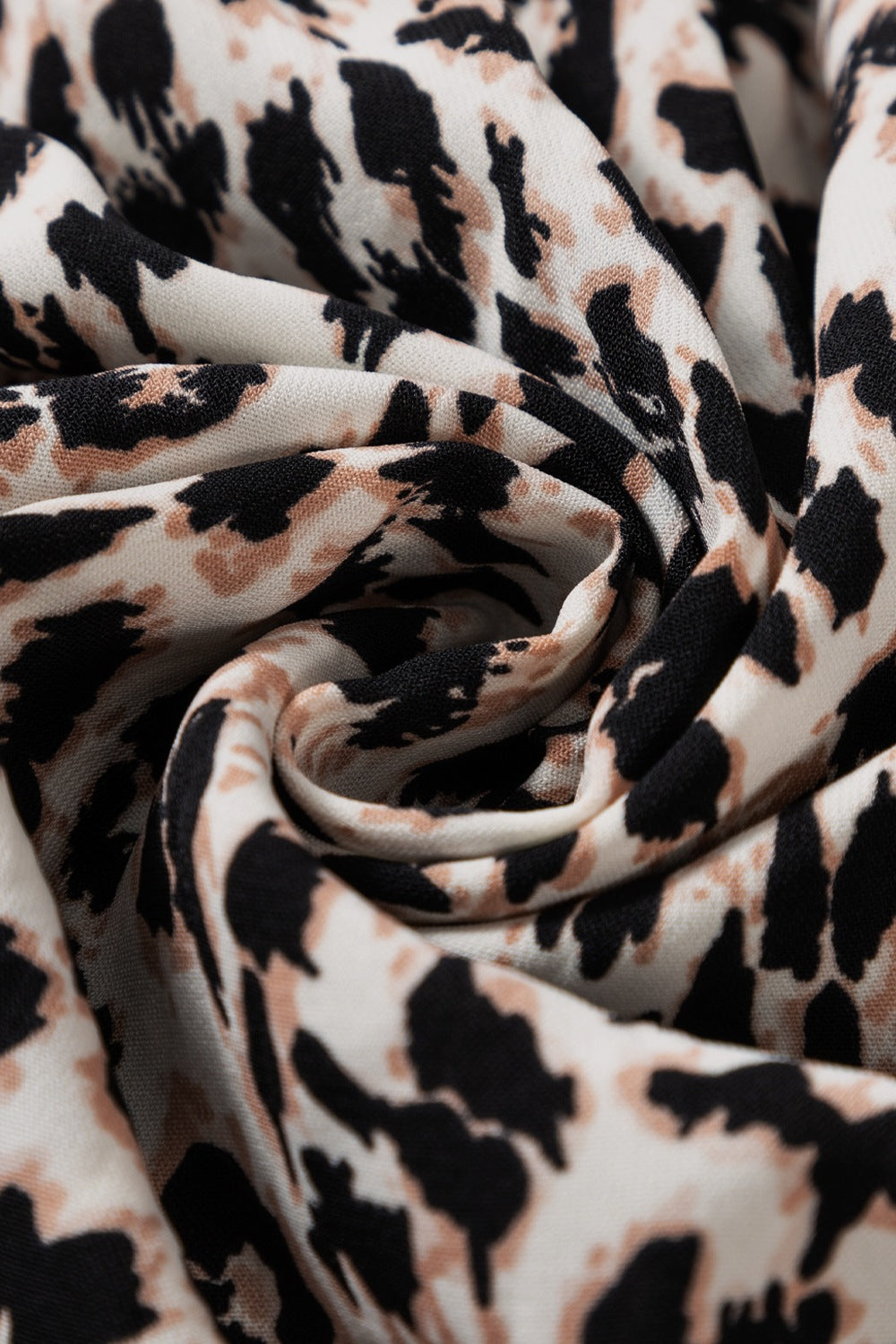 Leopard Notched Long Sleeve Maxi Dress-TOPS / DRESSES-[Adult]-[Female]-2022 Online Blue Zone Planet