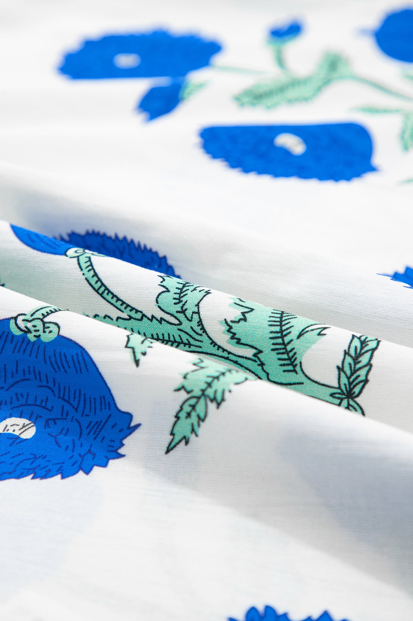 Blue Wild Flower Print Contrast Trim Scallop Detail Short Sleeve Blouse-Tops/Blouses & Shirts-[Adult]-[Female]-2022 Online Blue Zone Planet