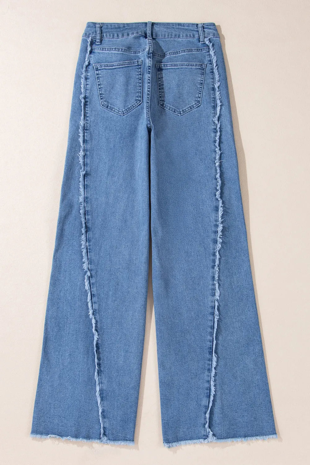 Raw Hem Wide Leg Jeans with Pockets-[Adult]-[Female]-2022 Online Blue Zone Planet