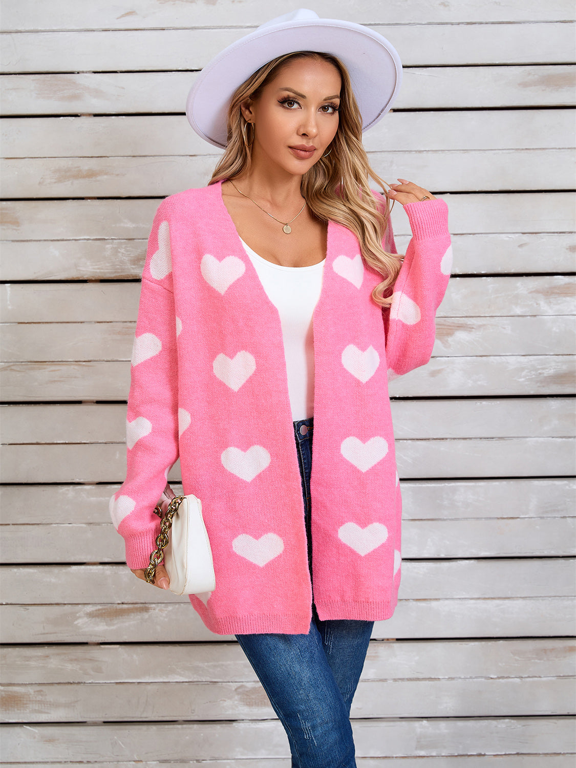 Angel Wings Heart Open Front Long Sleeve Cardigan-TOPS / DRESSES-[Adult]-[Female]-2022 Online Blue Zone Planet