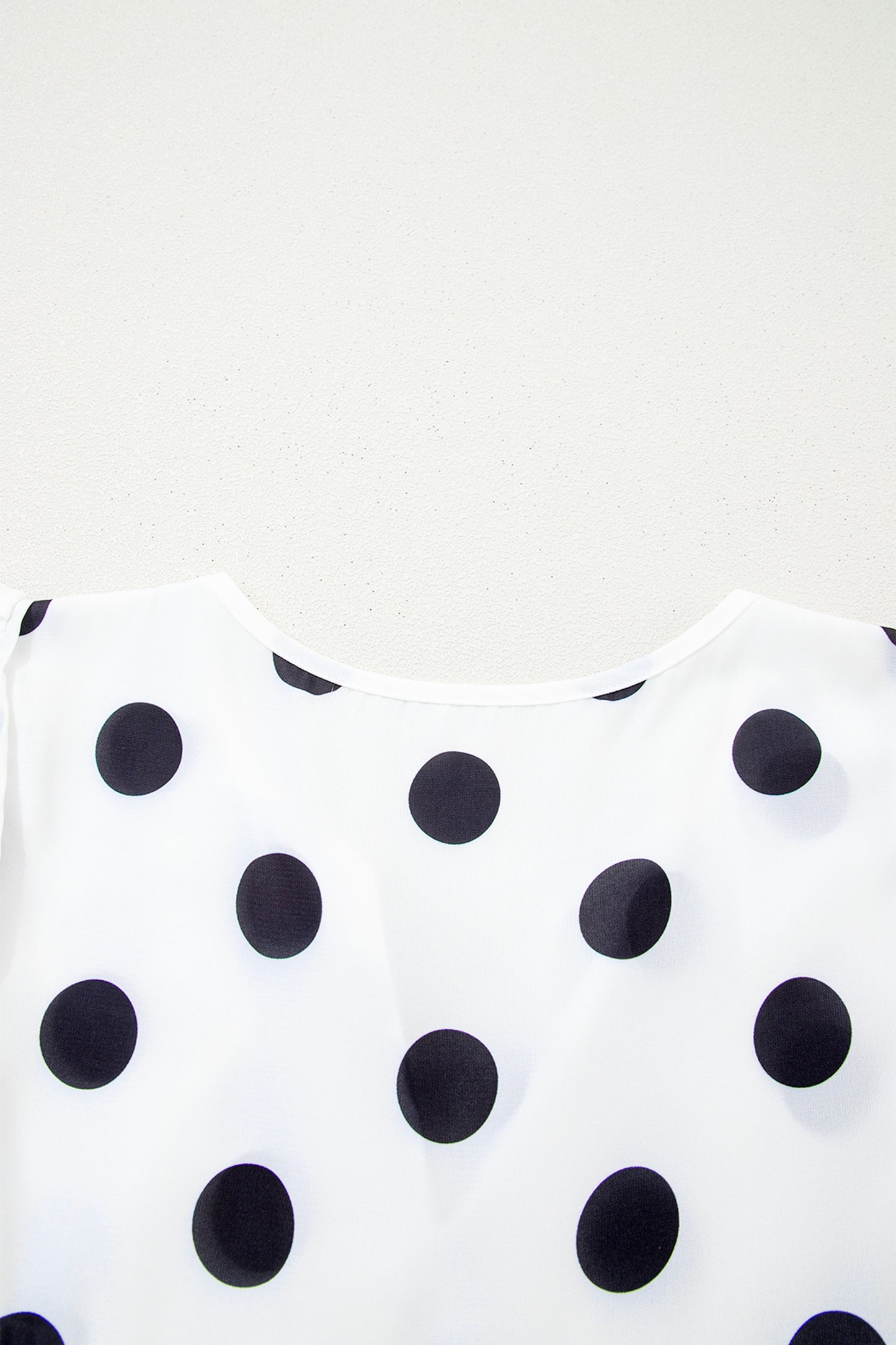 White Polka Dot Print Flutter Sleeve Striped Patchwork Babydoll Blouse-Tops/Blouses & Shirts-[Adult]-[Female]-2022 Online Blue Zone Planet
