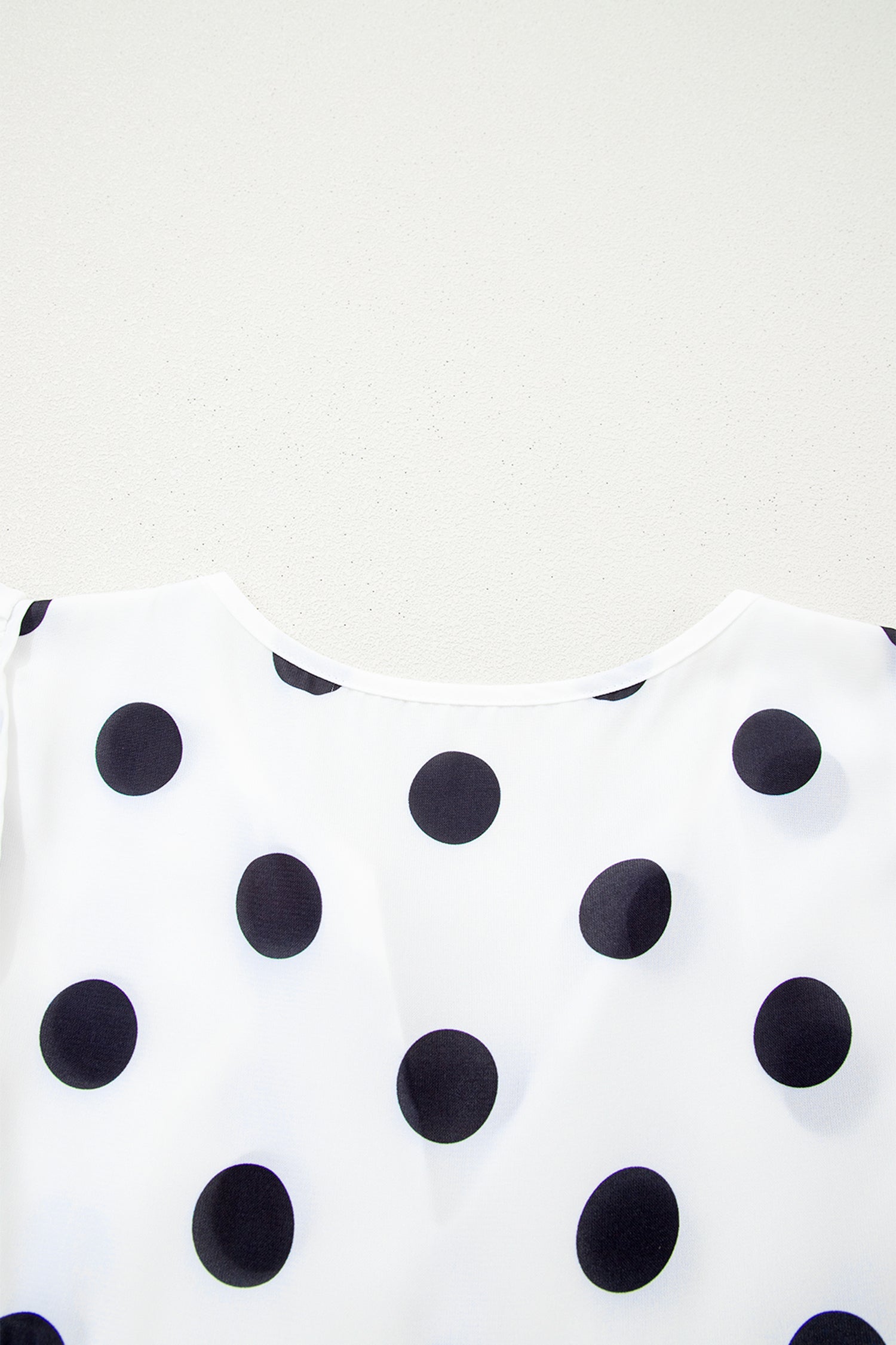 White Polka Dot Print Flutter Sleeve Striped Patchwork Babydoll Blouse-Tops/Blouses & Shirts-[Adult]-[Female]-2022 Online Blue Zone Planet