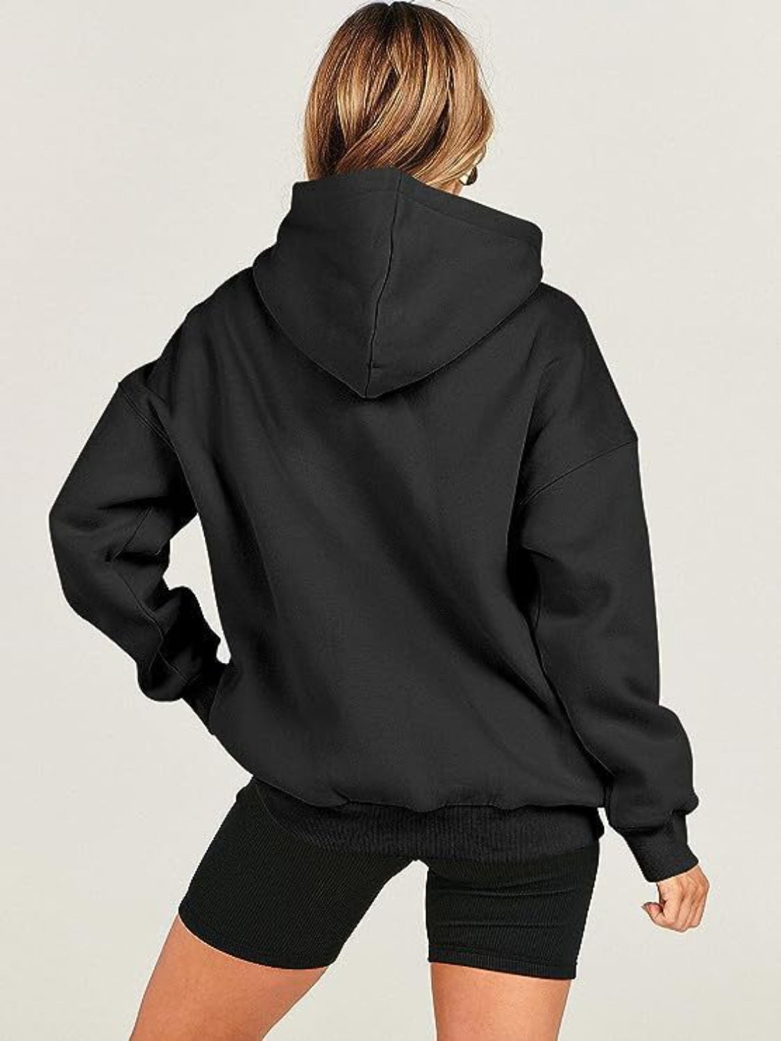 Dropped Shoulder Long Sleeve Hoodie-TOPS / DRESSES-[Adult]-[Female]-2022 Online Blue Zone Planet