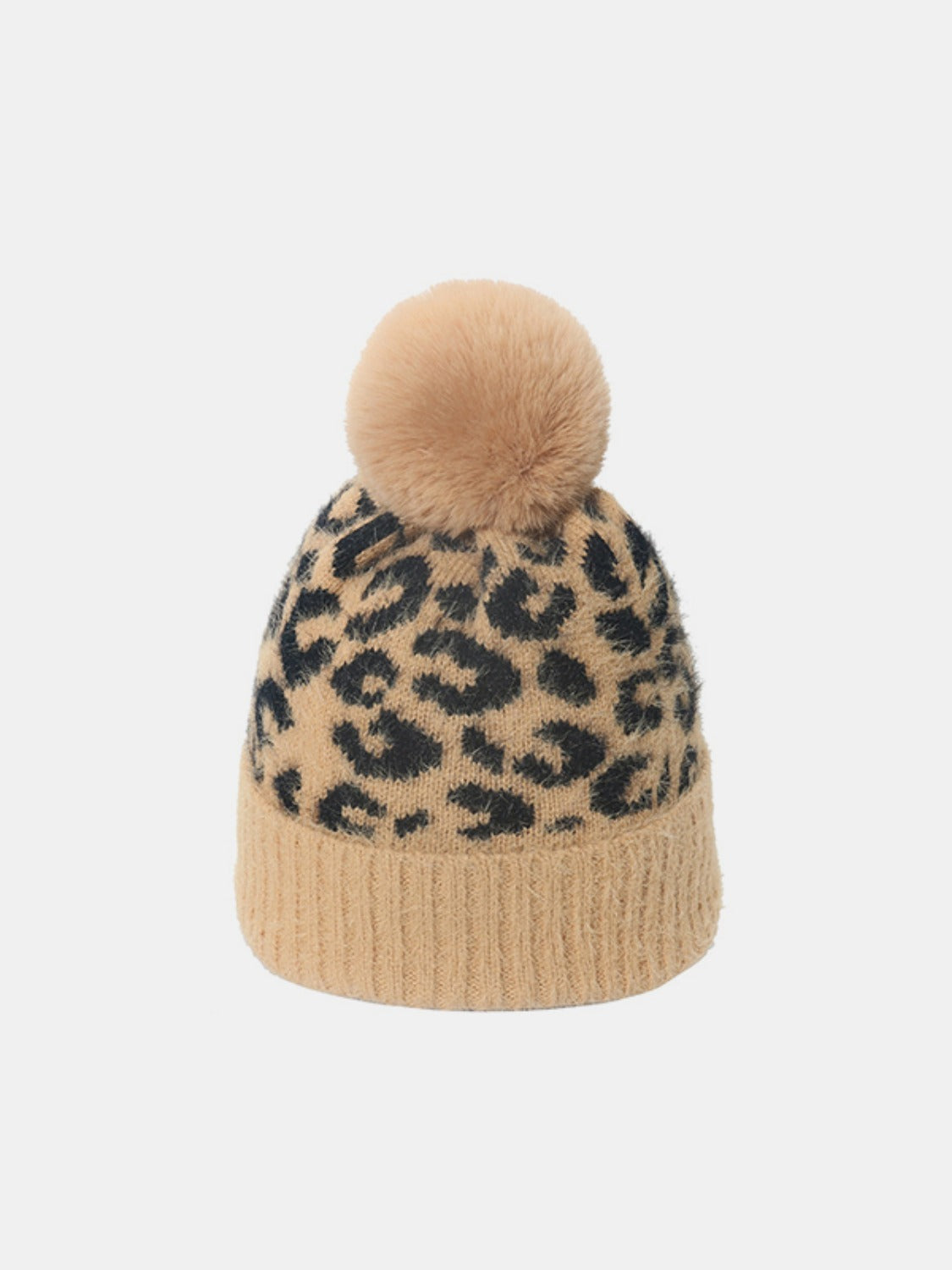 Leopard Hat with Pompom-TOPS / DRESSES-[Adult]-[Female]-Camel-One Size-2022 Online Blue Zone Planet