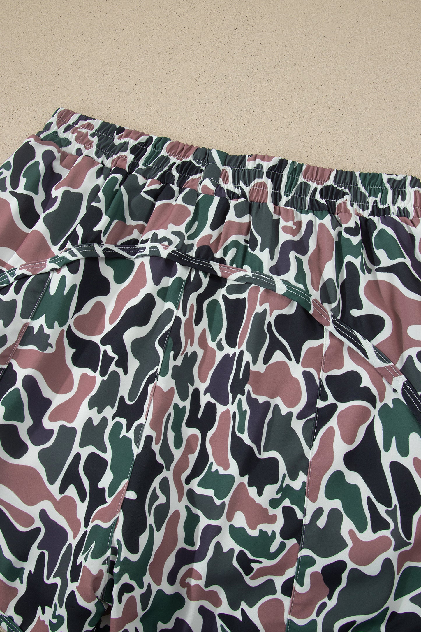Multicolour Camouflage Print Athletic Lined Shorts-Bottoms/Casual Shorts-[Adult]-[Female]-2022 Online Blue Zone Planet