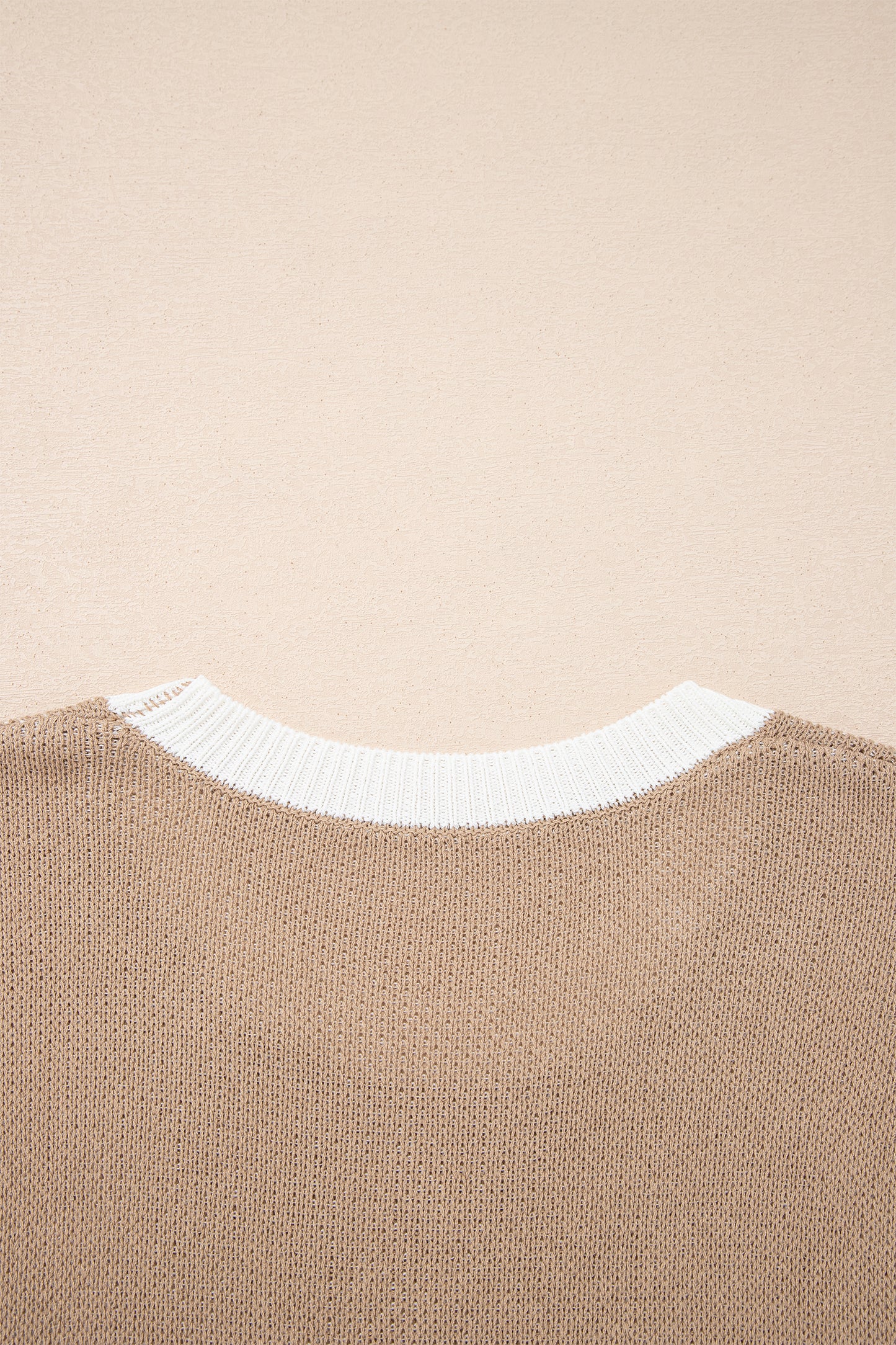 Goat Horse Shoe Pattern Contrast Trim Short Sleeve Sweater-Sweaters & Cardigans/Short Sleeve Sweaters-[Adult]-[Female]-2022 Online Blue Zone Planet