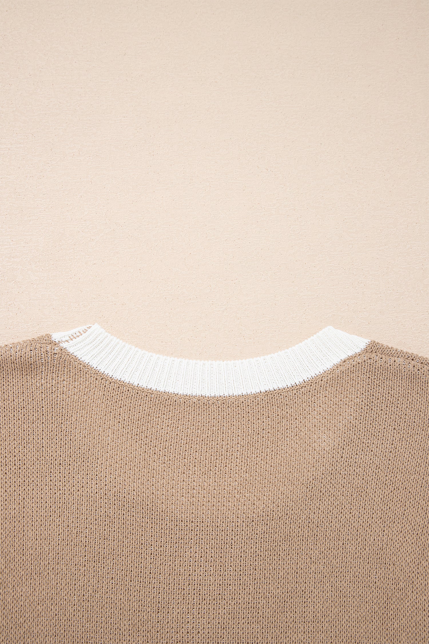 Goat Horse Shoe Pattern Contrast Trim Short Sleeve Sweater-Sweaters & Cardigans/Short Sleeve Sweaters-[Adult]-[Female]-2022 Online Blue Zone Planet