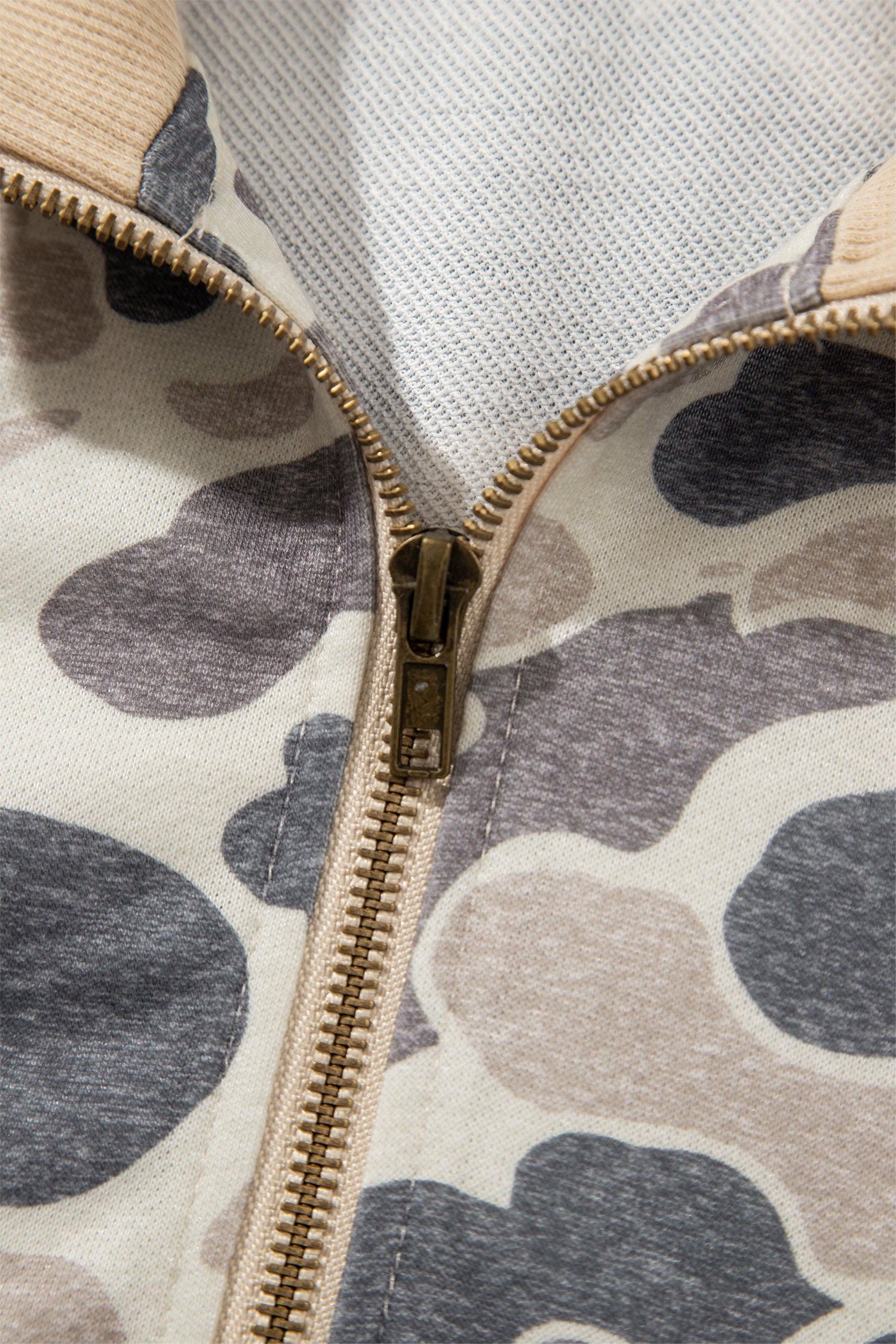 Multicolour Camouflage Print Color Block Trim Zip Bomber Sweatshirt-Tops/Sweatshirts & Hoodies-[Adult]-[Female]-2022 Online Blue Zone Planet