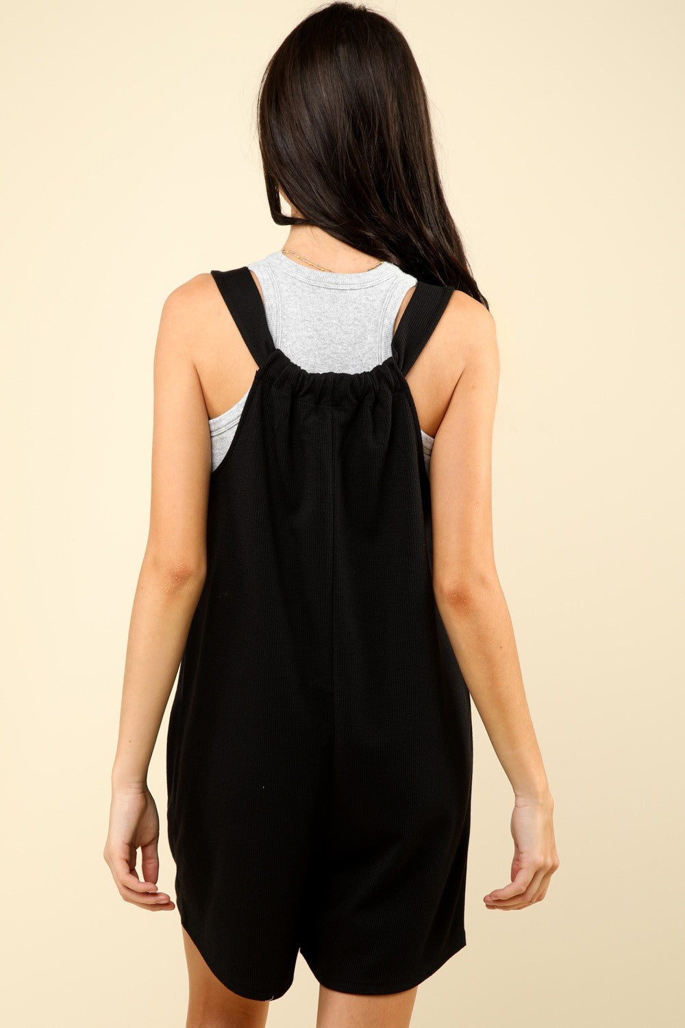 VERY J Tie Shoulder Front Pocket Romper-TOPS / DRESSES-[Adult]-[Female]-2022 Online Blue Zone Planet