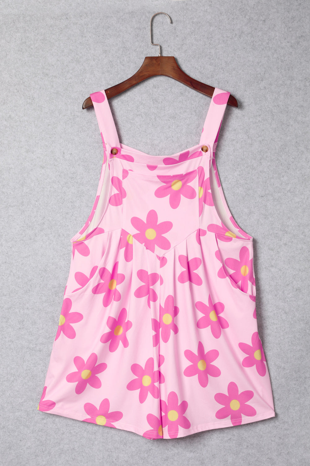 Pocketed Flower Wide Strap Overall-TOPS / DRESSES-[Adult]-[Female]-Pink-S-2022 Online Blue Zone Planet