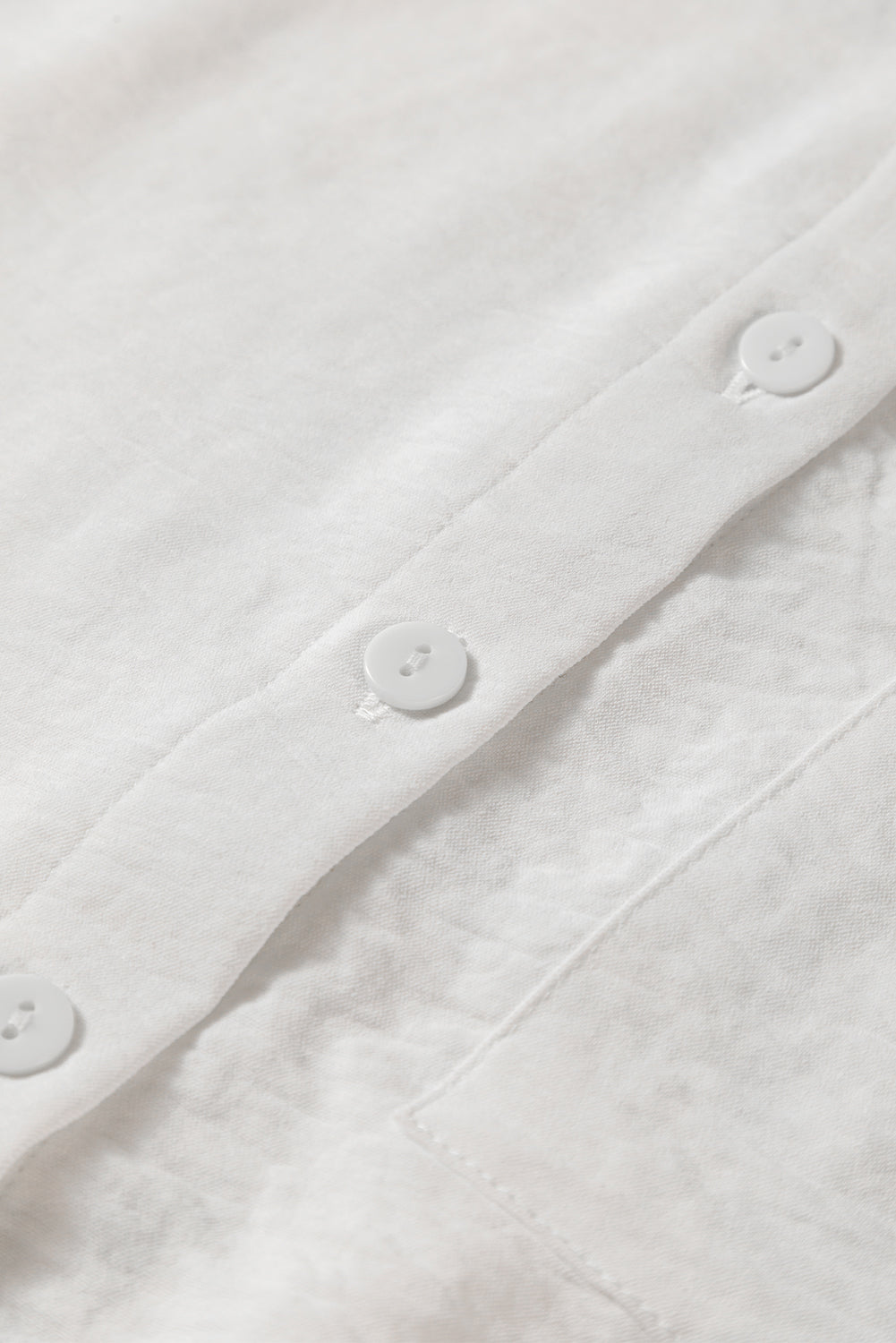White Pure Color Patch Pocket Shirt-Tops/Blouses & Shirts-[Adult]-[Female]-2022 Online Blue Zone Planet