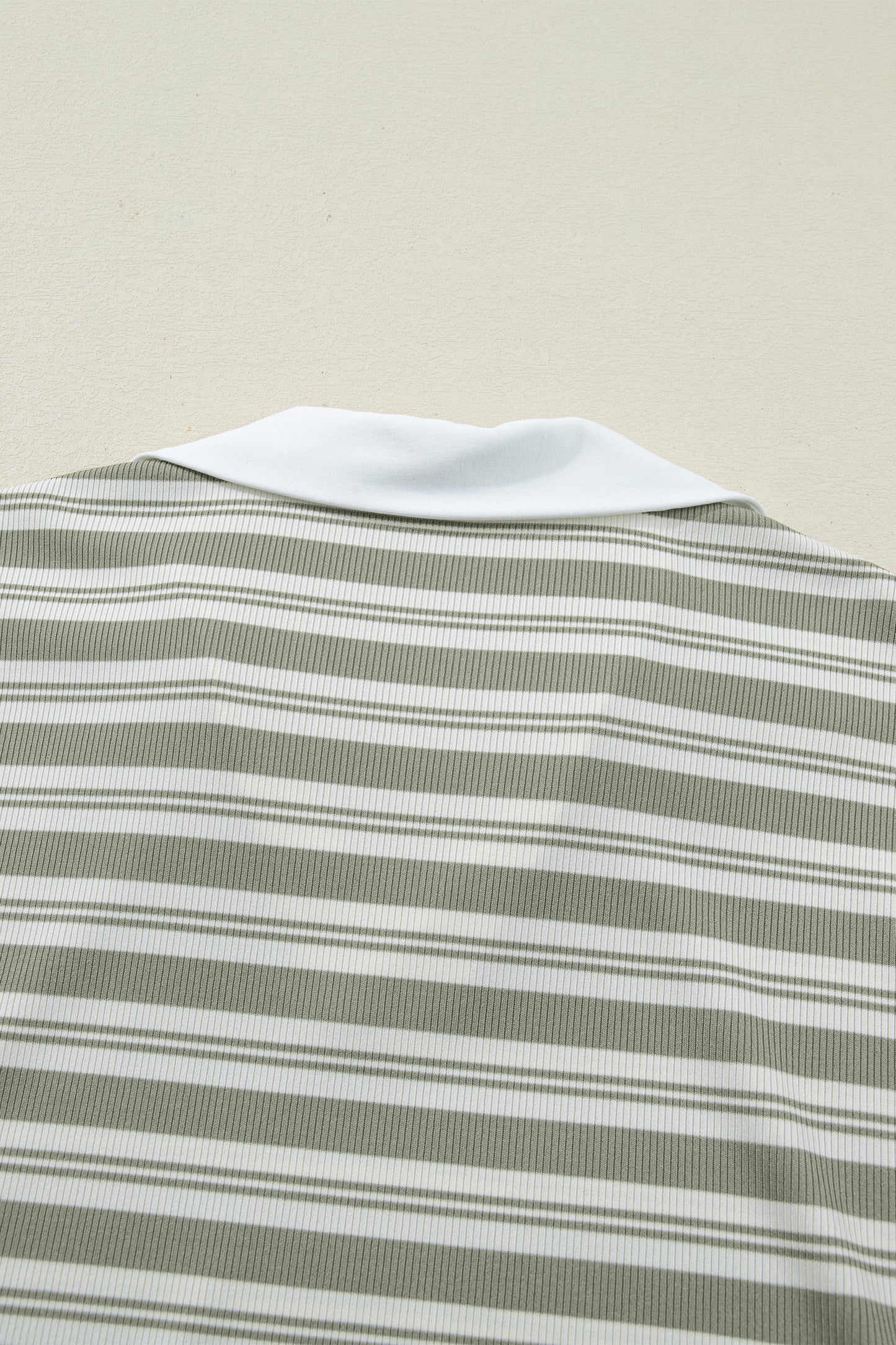 Green Stripe Collared V Neck Short Sleeve T Shirt Midi Dress with Pockets-TOPS / DRESSES-[Adult]-[Female]-2022 Online Blue Zone Planet