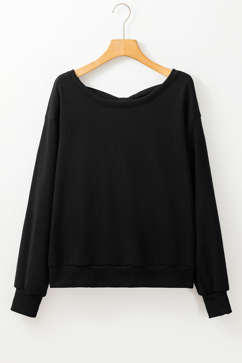 Bow Cutout Round Neck Long Sleeve Sweatshirt-TOPS / DRESSES-[Adult]-[Female]-2022 Online Blue Zone Planet