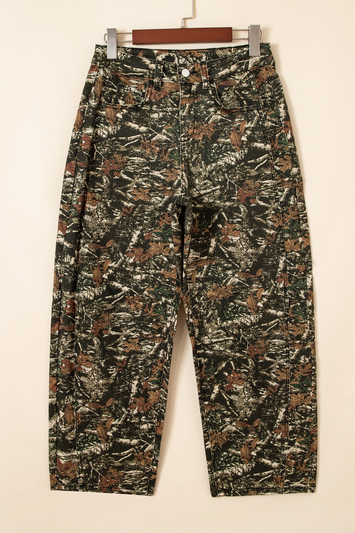 Multicolour Western Woodland Camouflage Straight Leg Shift Jeans-Bottoms/Jeans-[Adult]-[Female]-2022 Online Blue Zone Planet