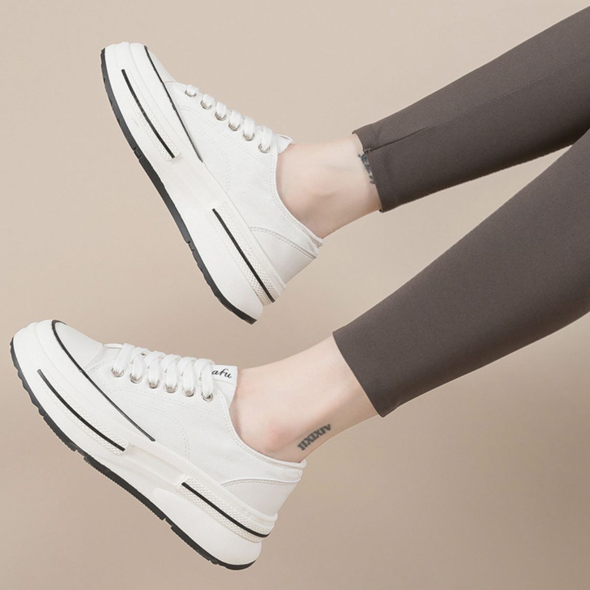 Blue Zone Planet | Tied Round Toe Platform Sneakers-SNEAKERS-[Adult]-[Female]-2022 Online Blue Zone Planet