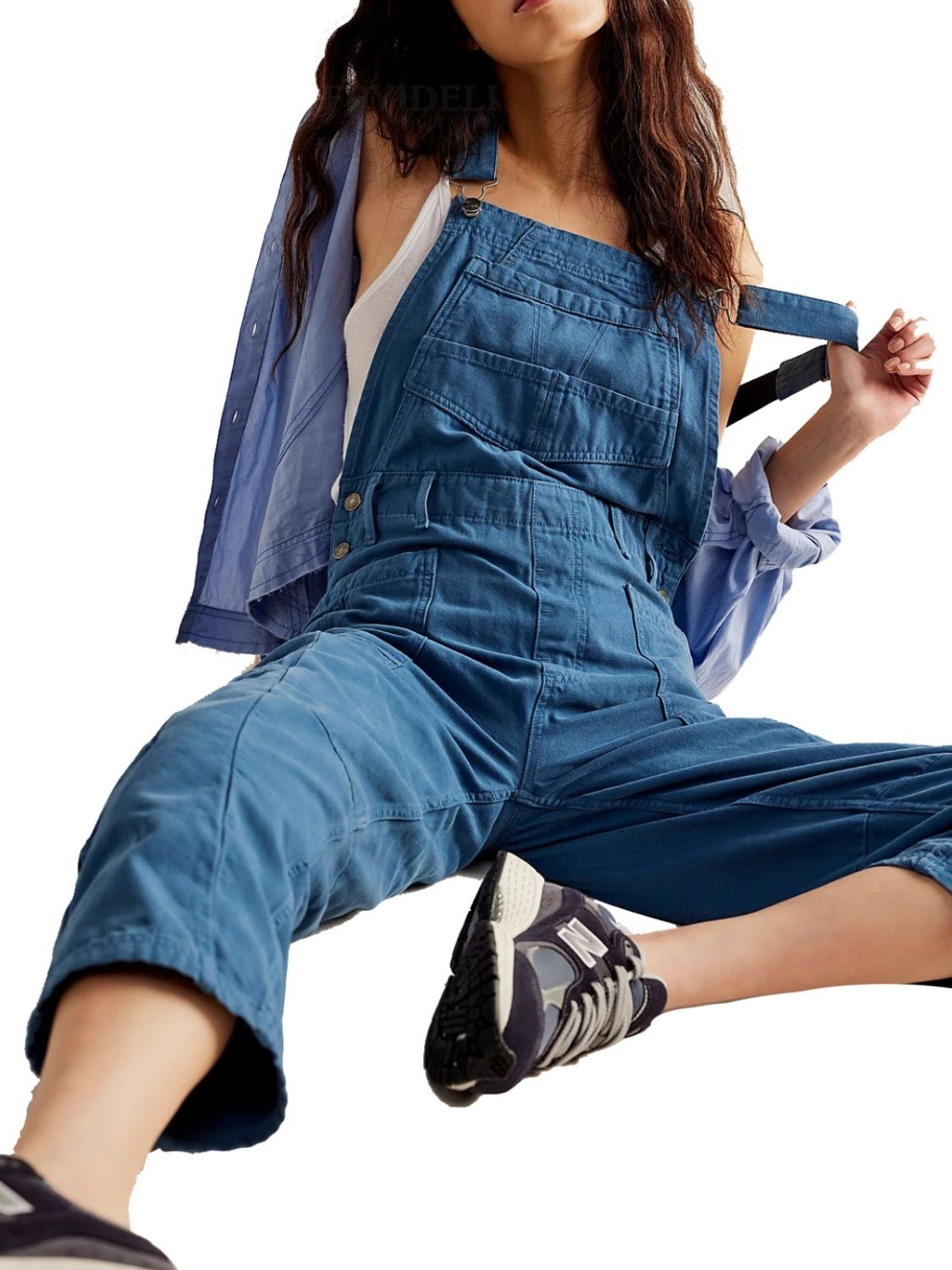 Pocketed Wide Strap Denim Overalls-BOTTOMS SIZES SMALL MEDIUM LARGE-[Adult]-[Female]-2022 Online Blue Zone Planet