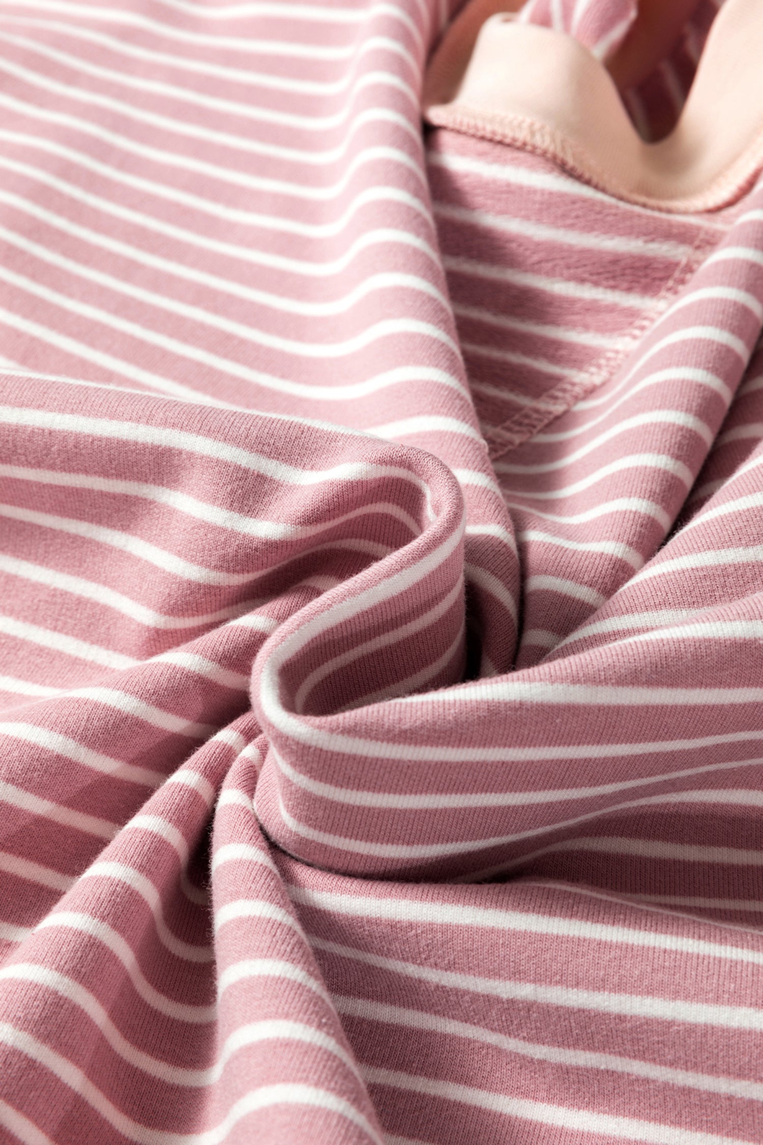 Pink Stripe Exposed Stitching Patchwork Casual Long Sleeve Top-Tops/Long Sleeve Tops-[Adult]-[Female]-2022 Online Blue Zone Planet