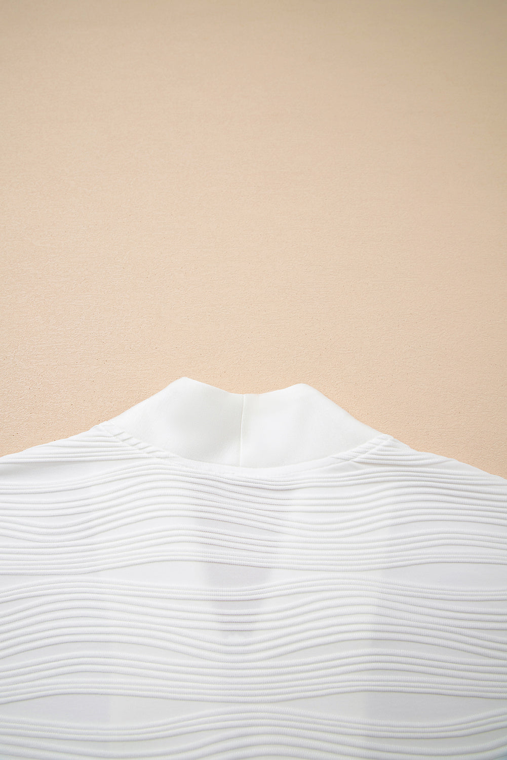 White Solid Color Textured Zip V Neck Pullover Sweatshirt-Tops/Sweatshirts & Hoodies-[Adult]-[Female]-2022 Online Blue Zone Planet