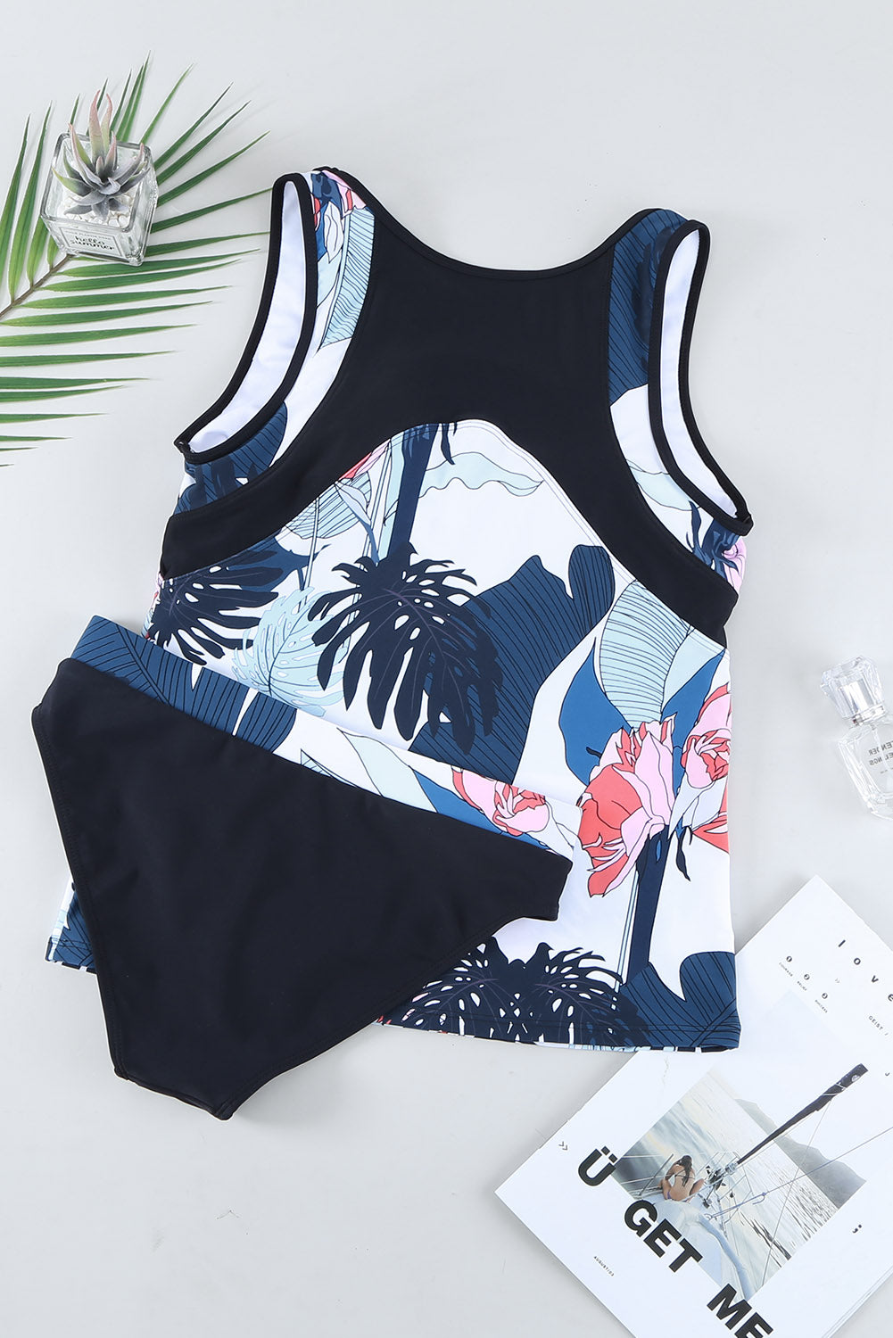 Printed Wide Strap Tankini Set-TOPS / DRESSES-[Adult]-[Female]-2022 Online Blue Zone Planet