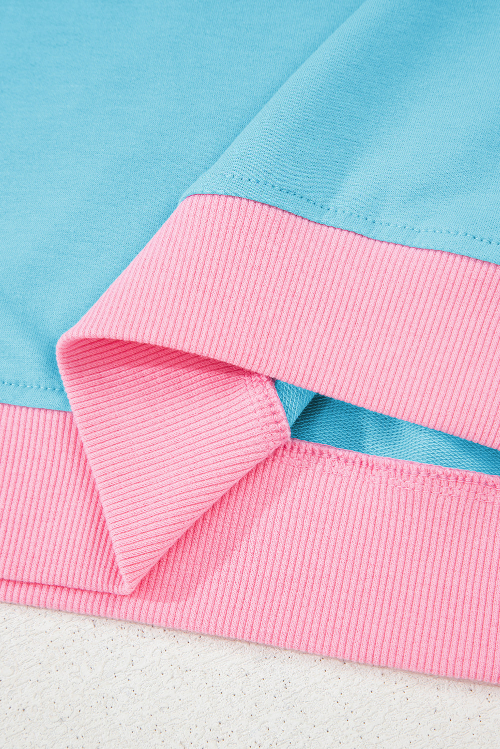 Turquoise Colorblock Edge Drop Shoulder T Shirt and Skirt 2Pcs Set-Two Piece Sets/Two Piece Dresses-[Adult]-[Female]-2022 Online Blue Zone Planet